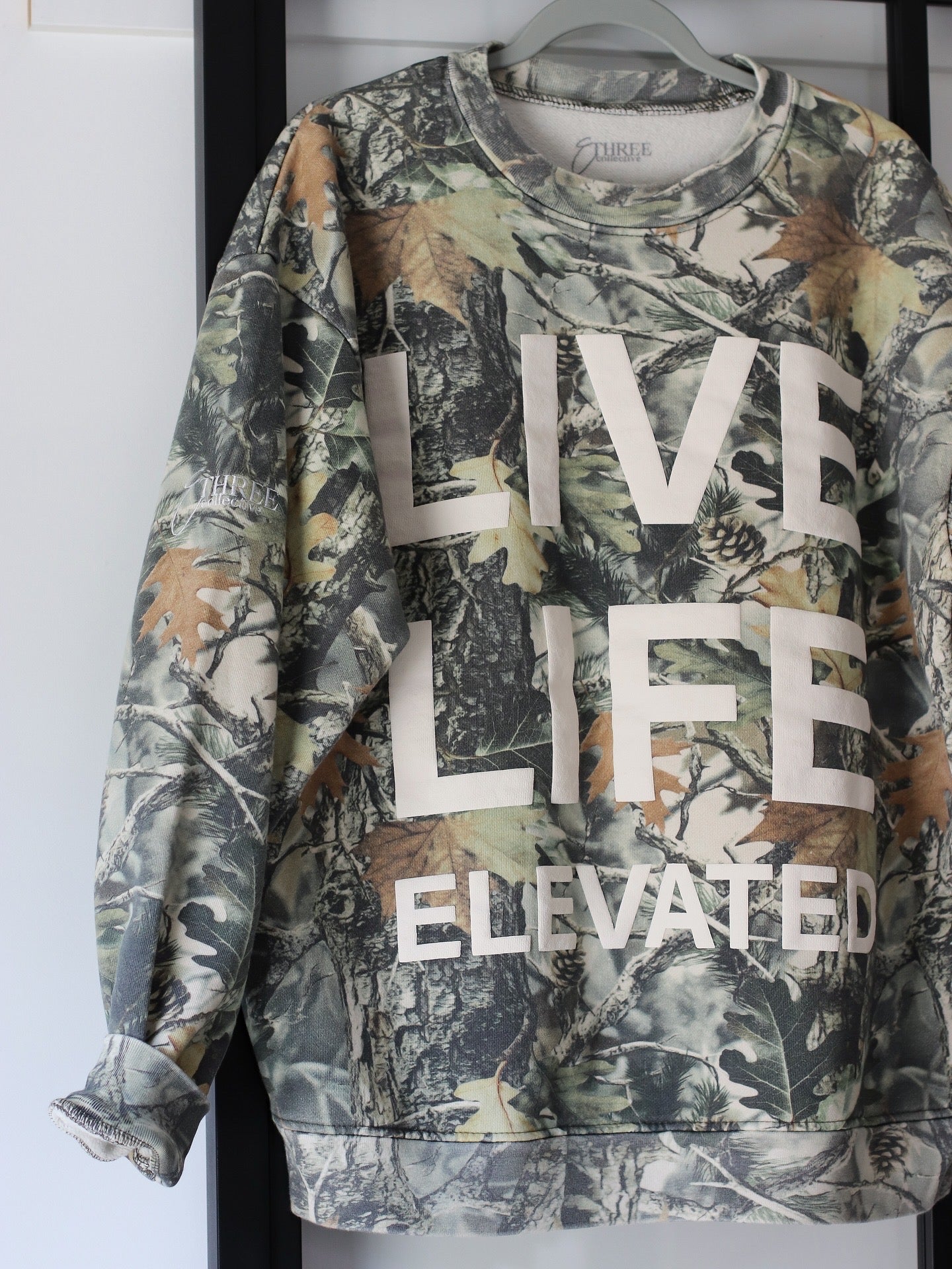 "Live Life Elevated" Vintage Camo Crew