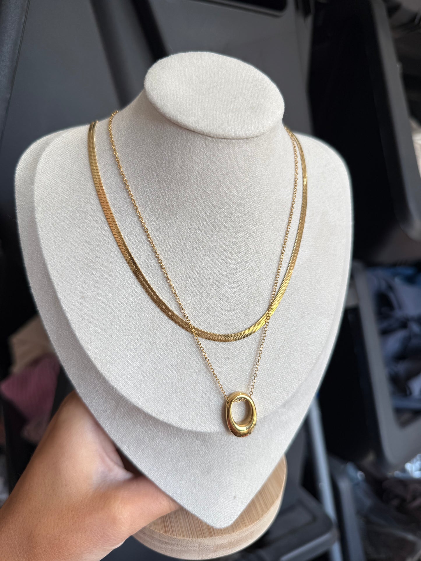 Mini open oval necklace - waterproof