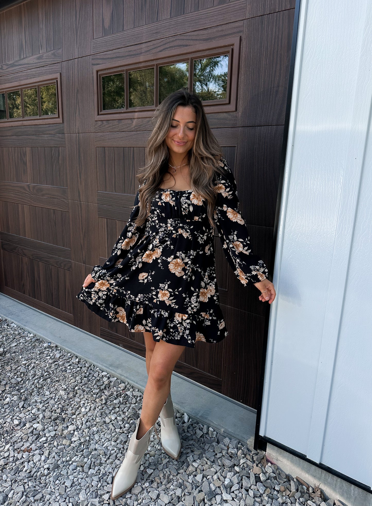 Ava Floral Long Sleeve Mini Dress