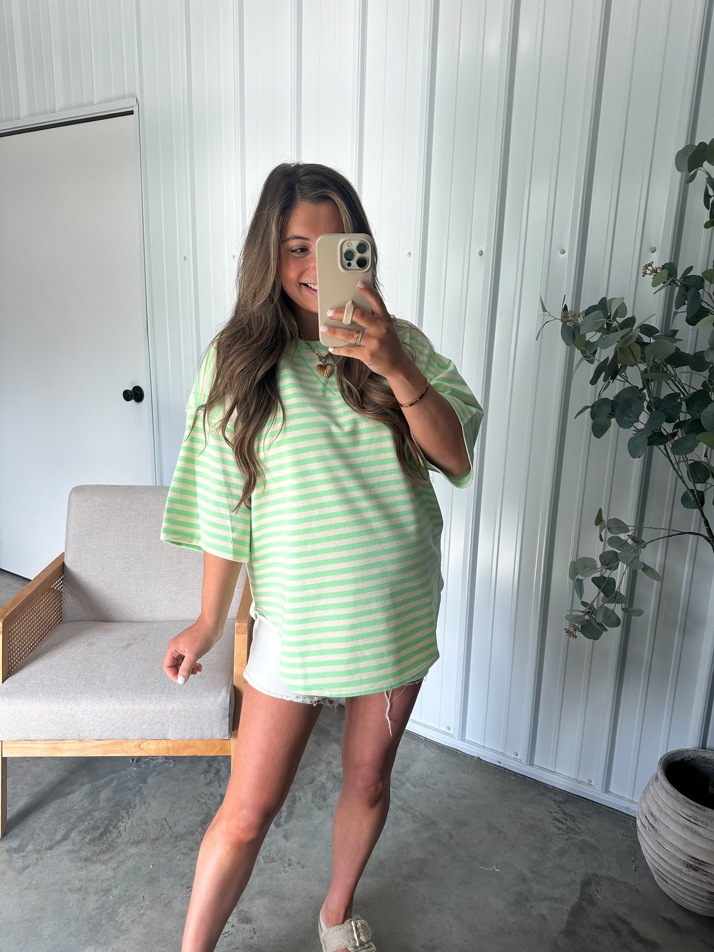 Sydnee Striped Oversized Boyfriend Tee- 2 Colors