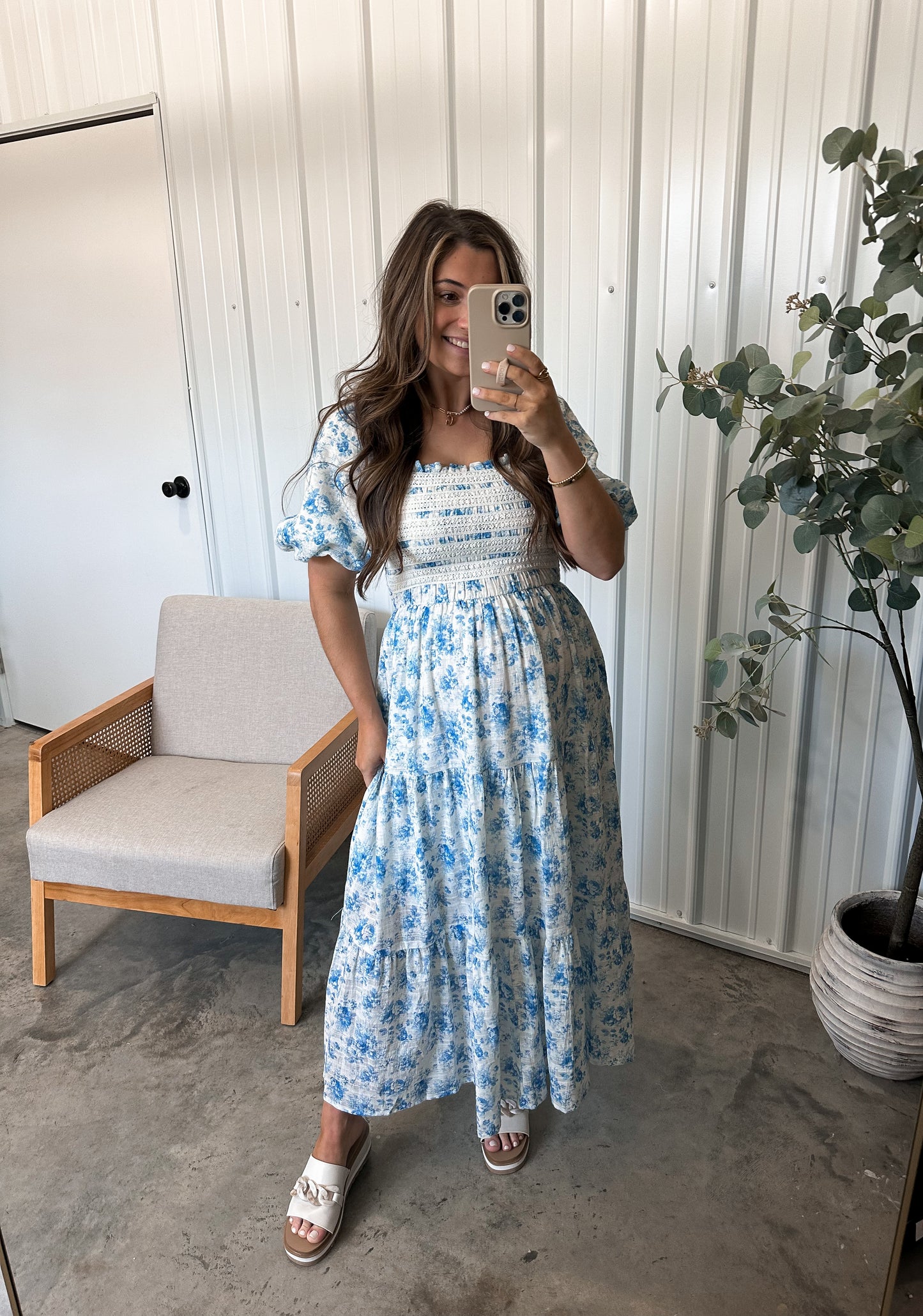 Forget-Me-Not Floral Maxi Dress