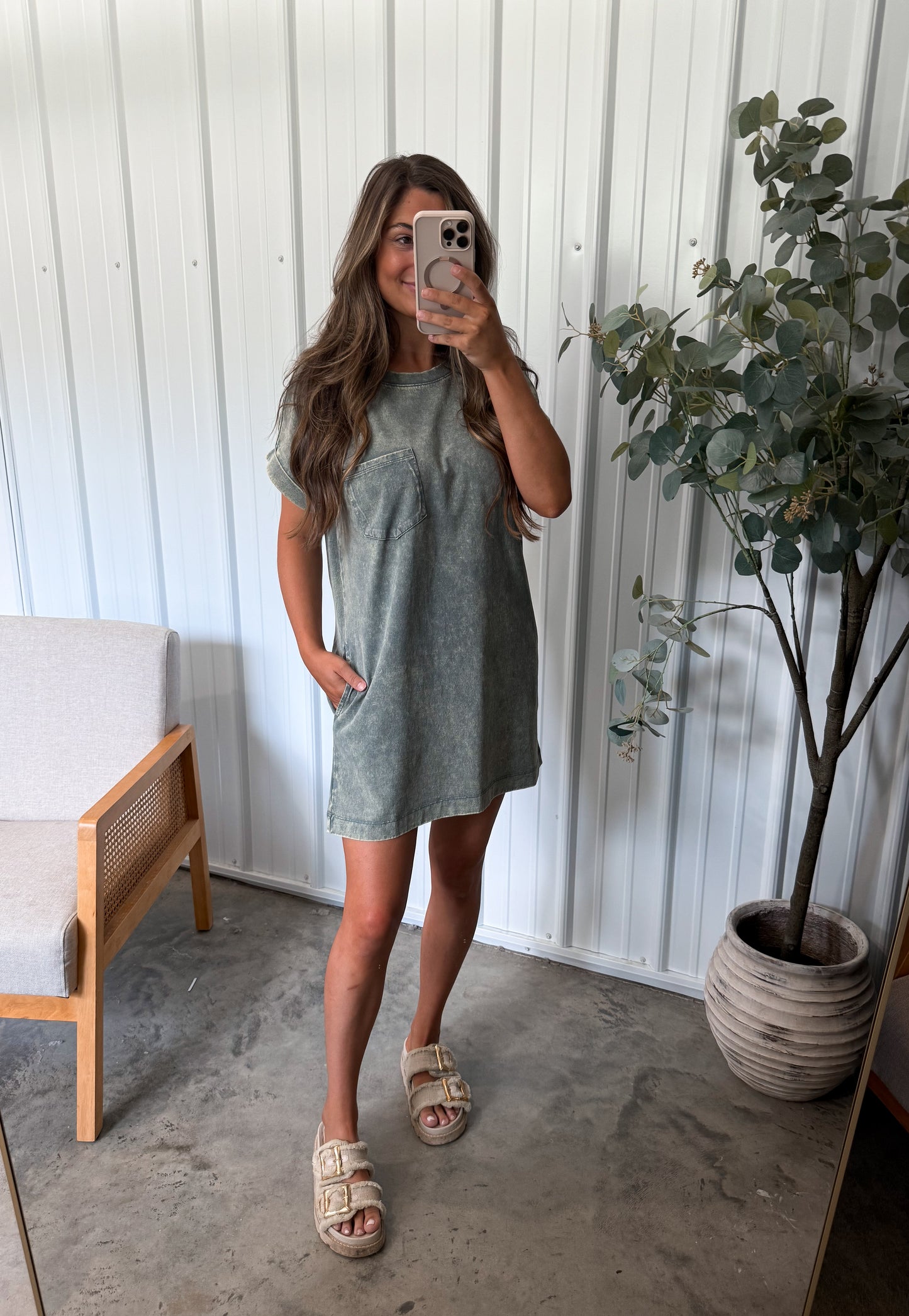 Pria Premium T-Shirt Dress- Ash Jade
