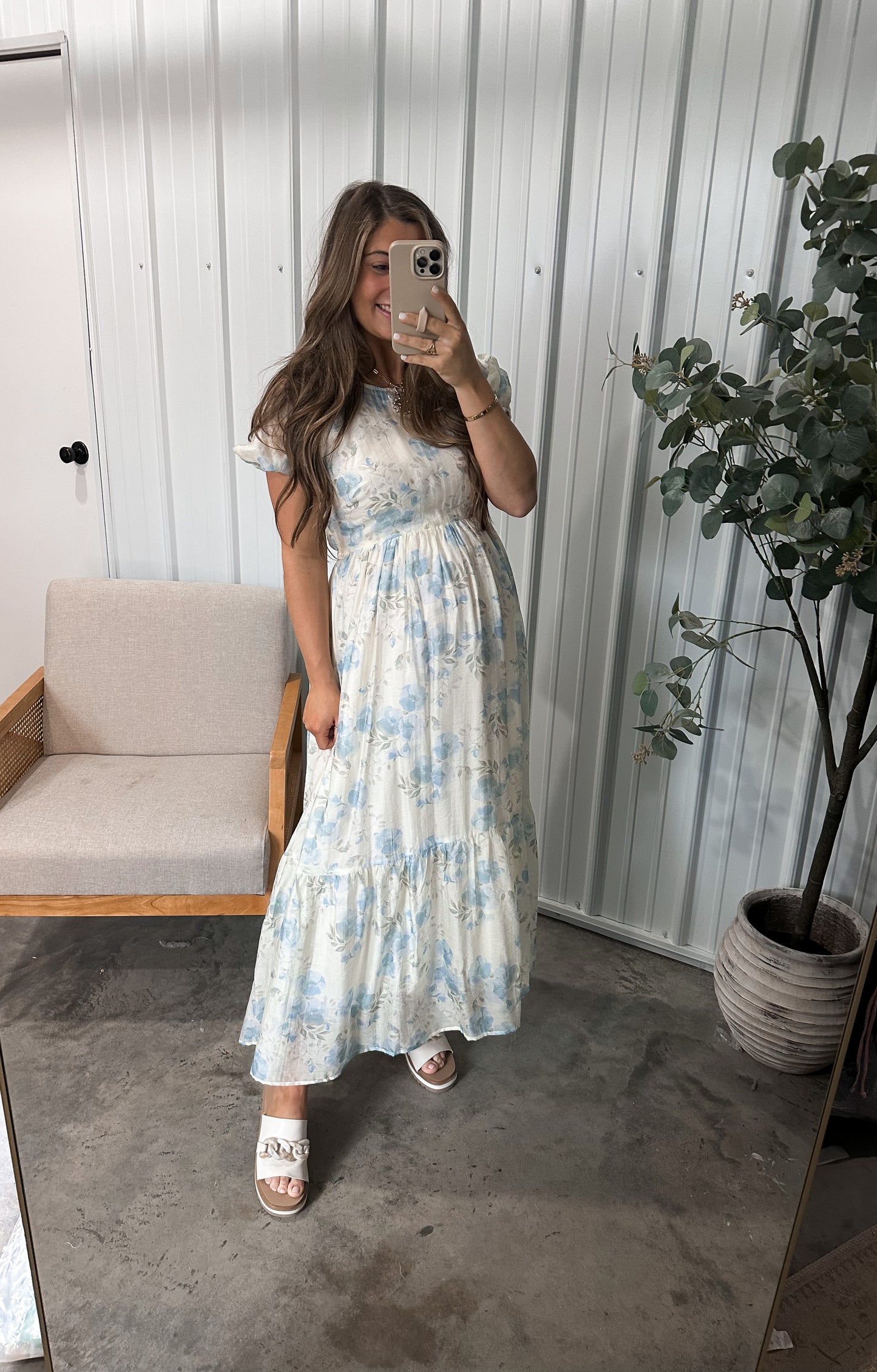 Frenchie Floral Maxi Dress - Blue Floral