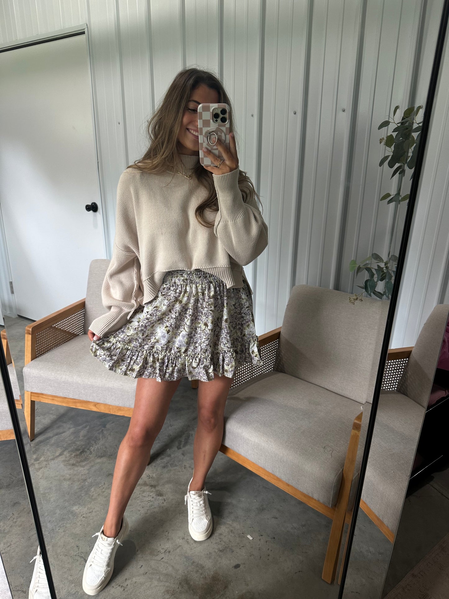 Valarie Side Slit Sweater - Cream *restock!
