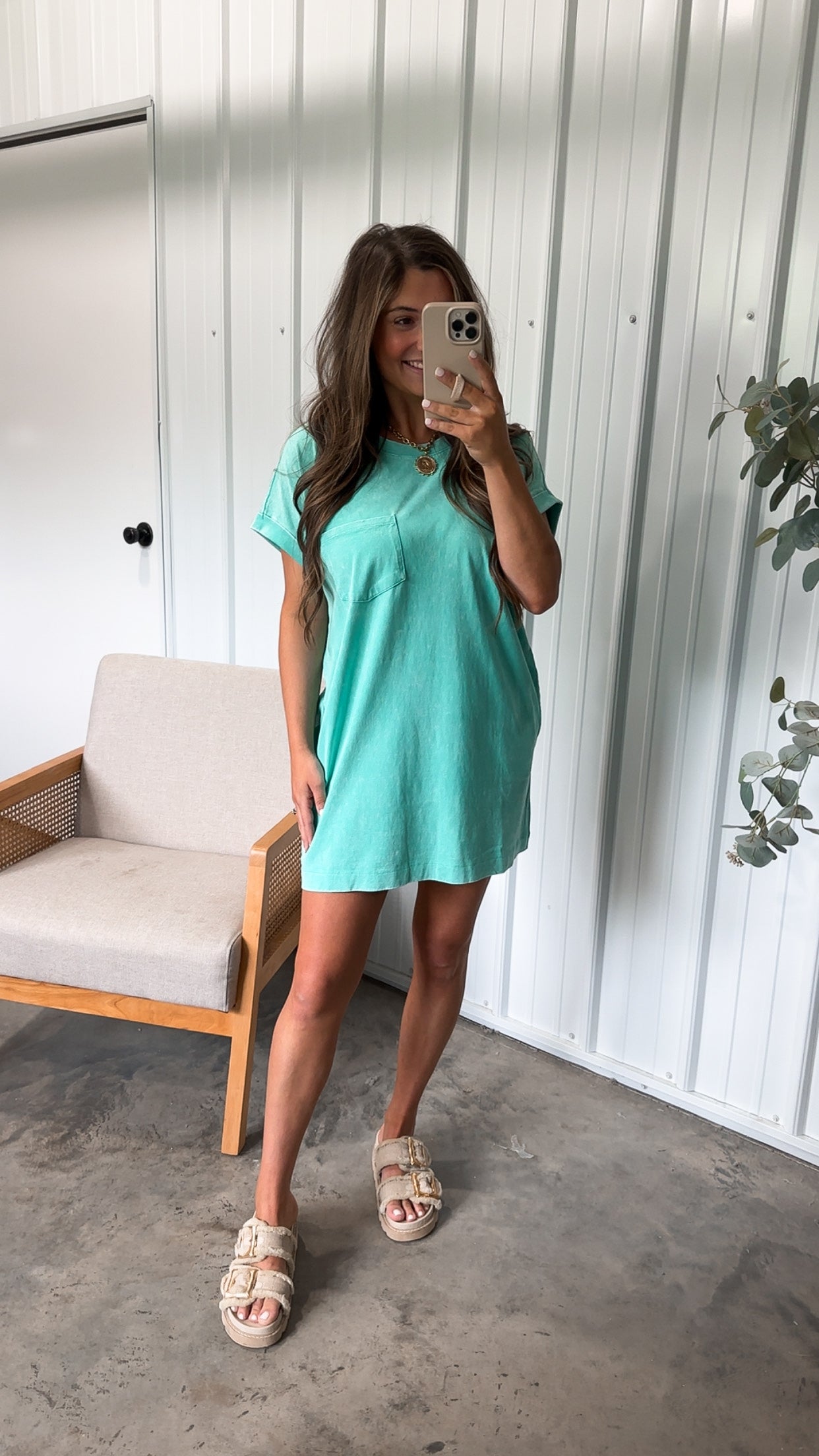 Everyday Tshirt Dress- Mint
