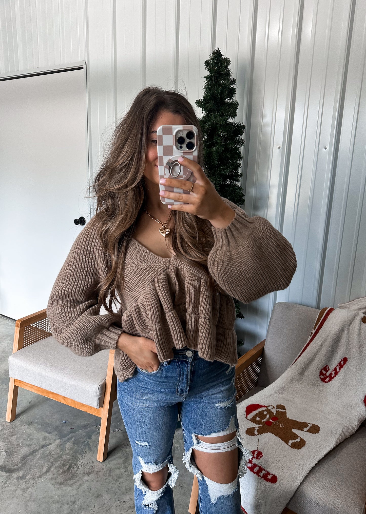 Gingerbread Knit Top