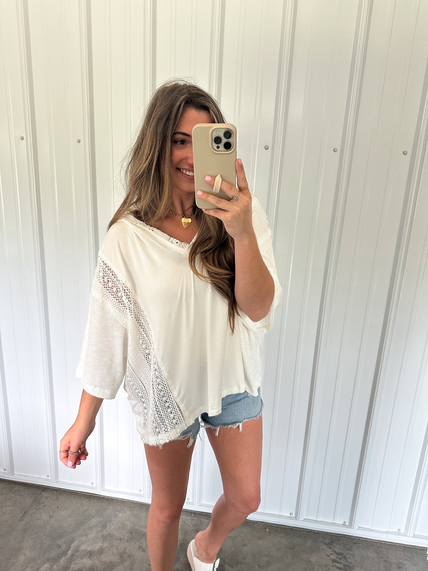 Chantel Crochet Hooded Pullover