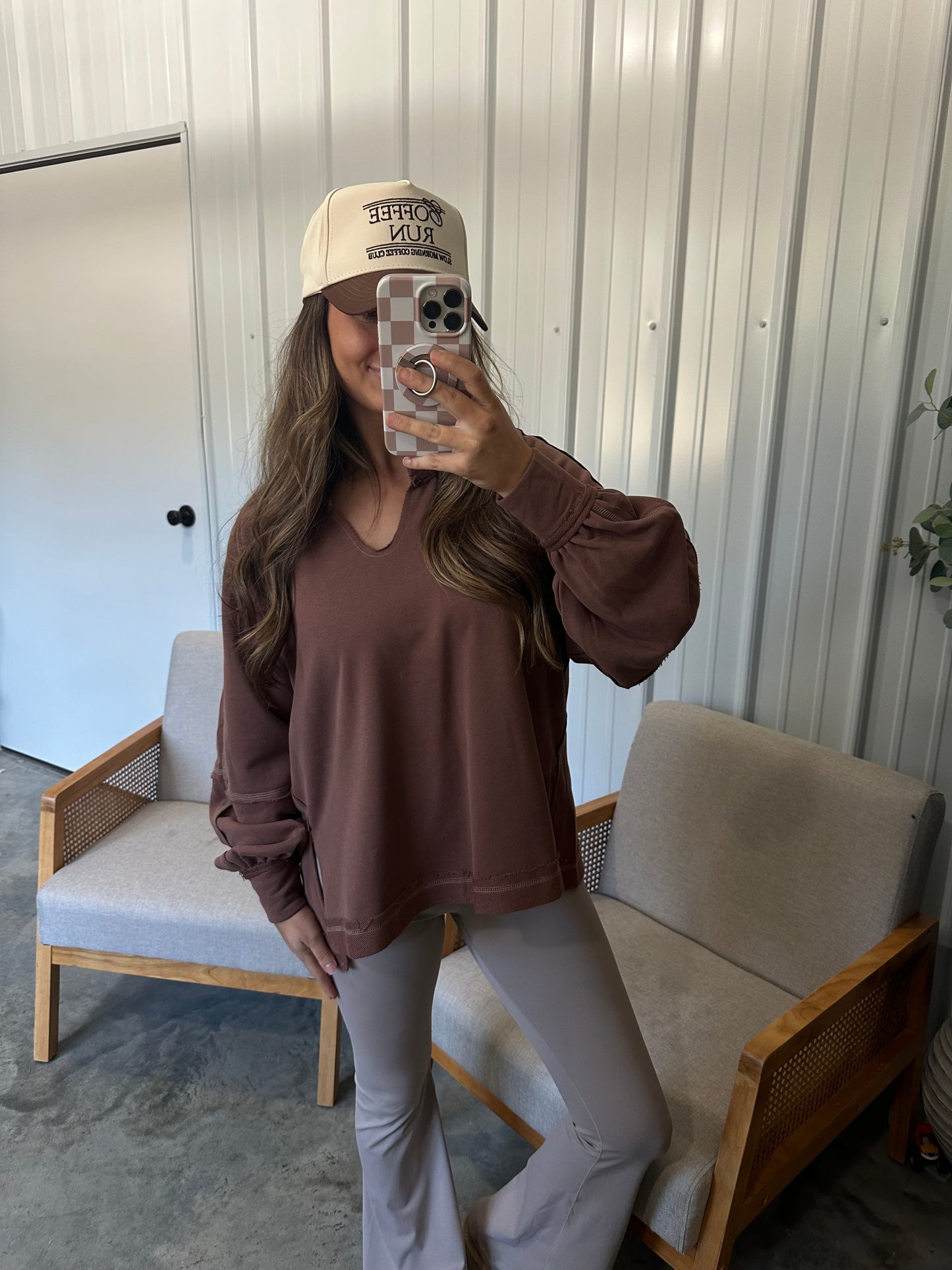 Coffee Run- Mocha Brown Vintage Trucker Hat