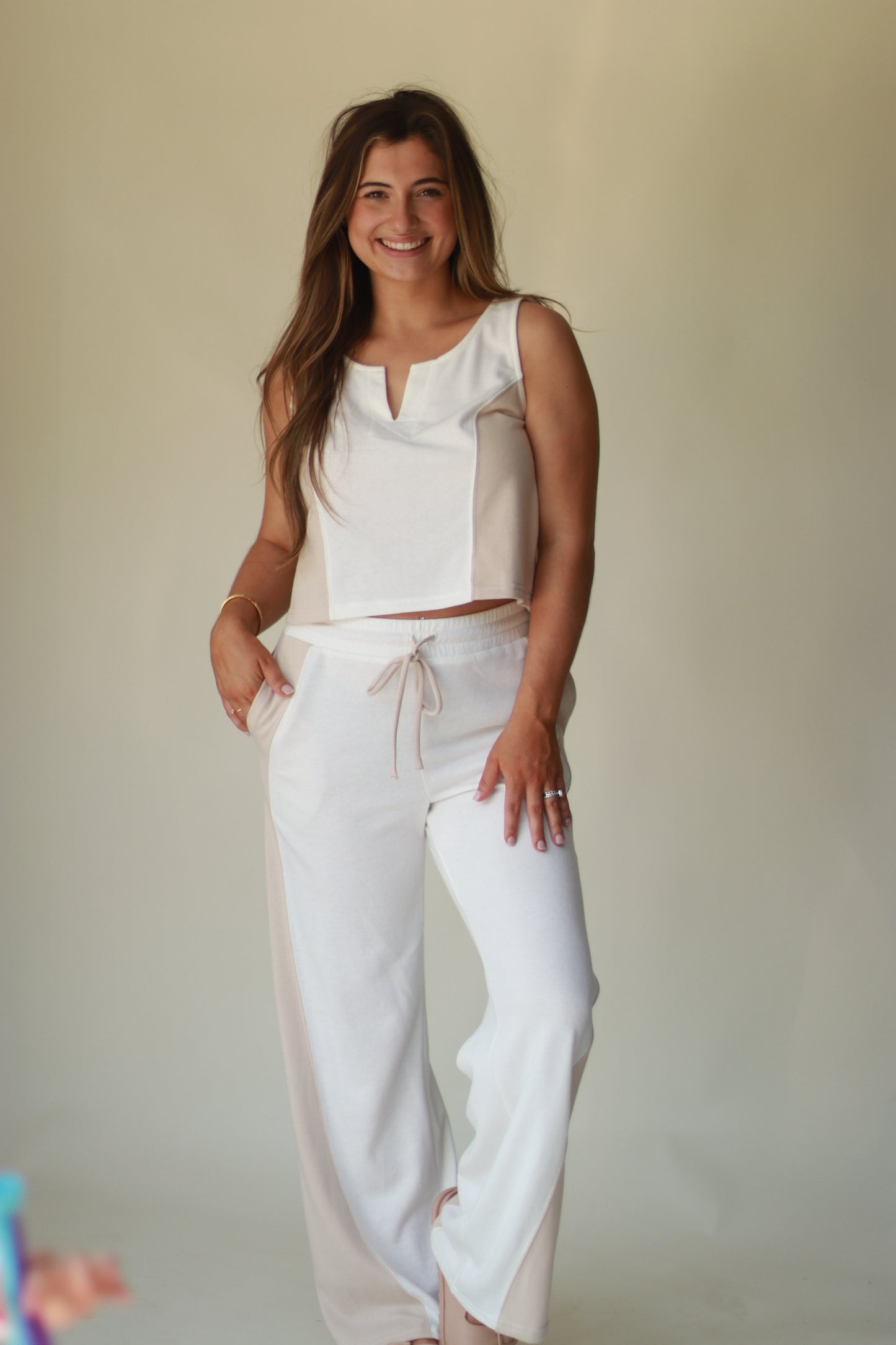 Cotton Terry Contrast Neutral Set