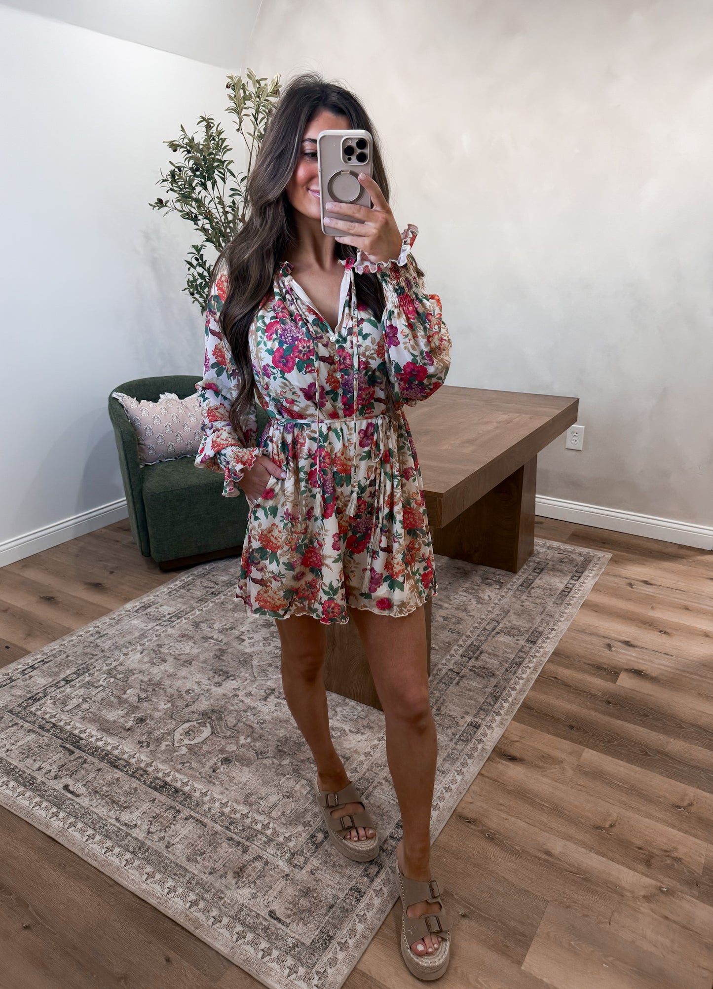The Elara Romper - cream/pink