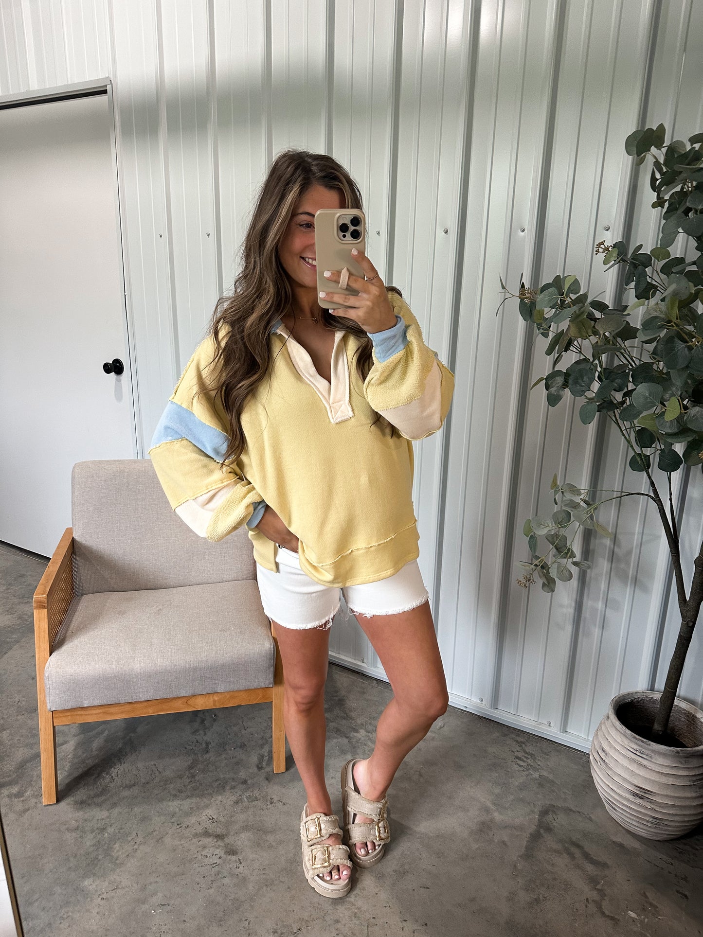 Kyndal Denim Shorts- White