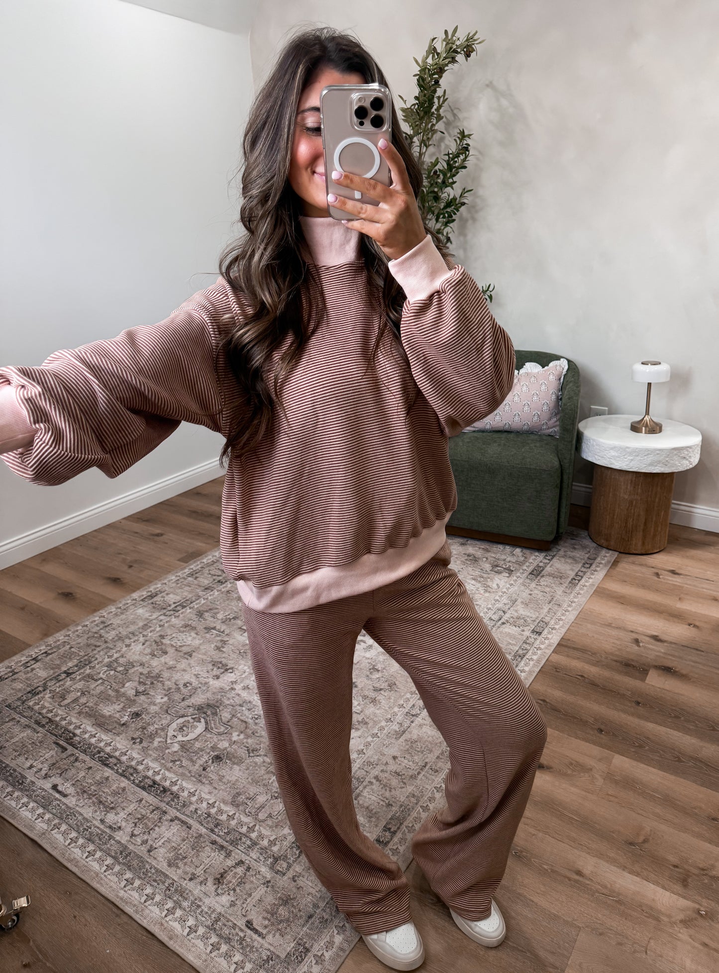 Butter-soft Mock Neck Lounge set - rust RESTOCK!