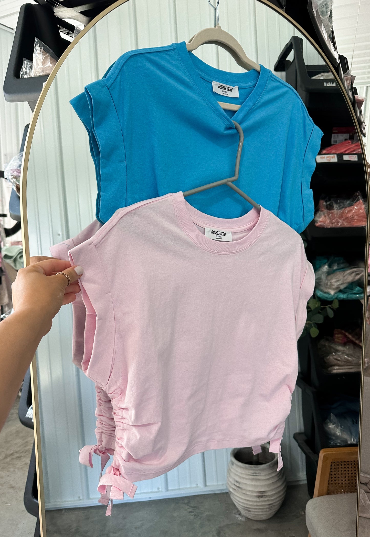 Side Tie Boxy Tee- Aqua Blue