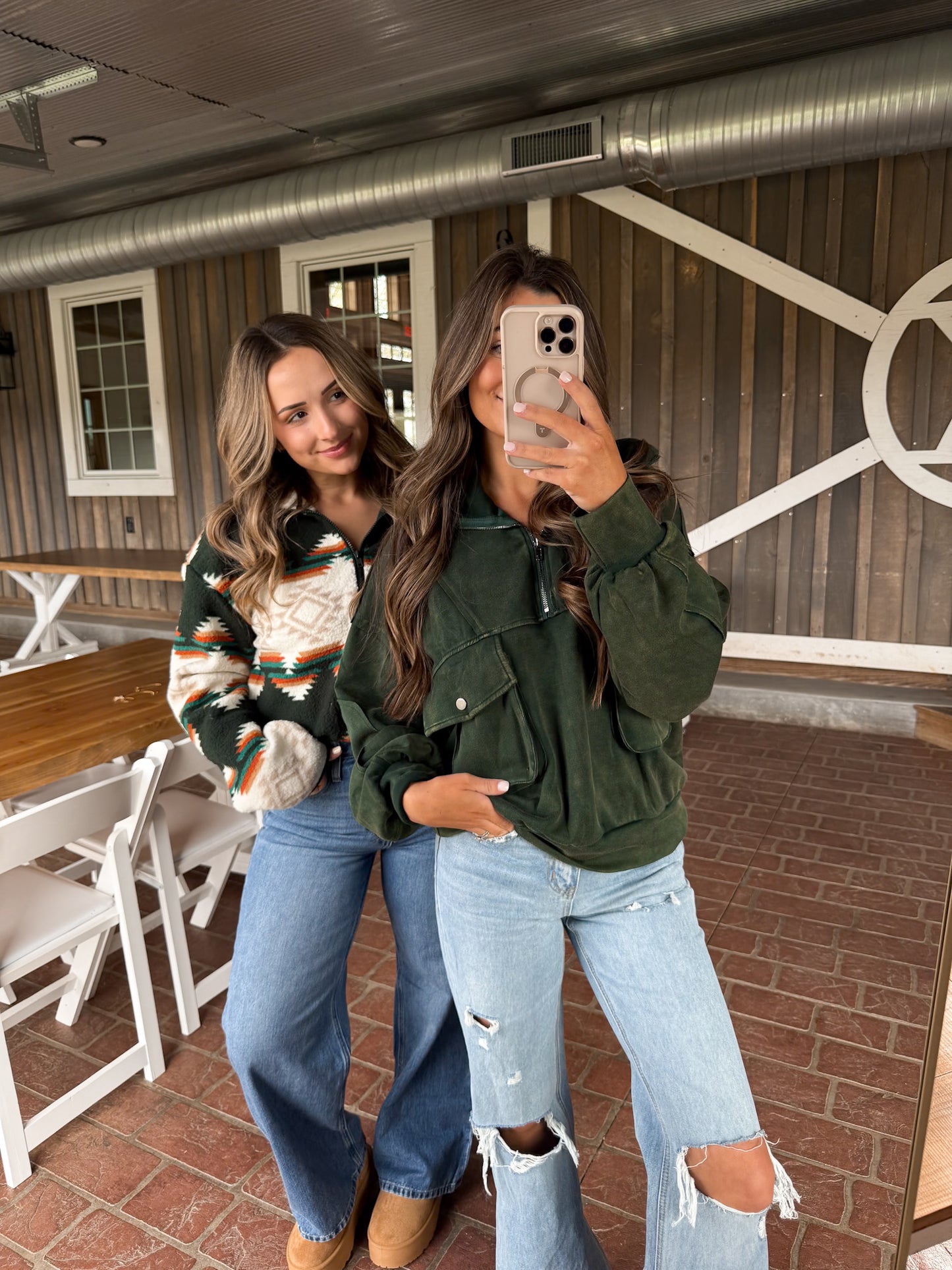 Mineral Washed Scuba Half Zip Sweatshirt- Hunter