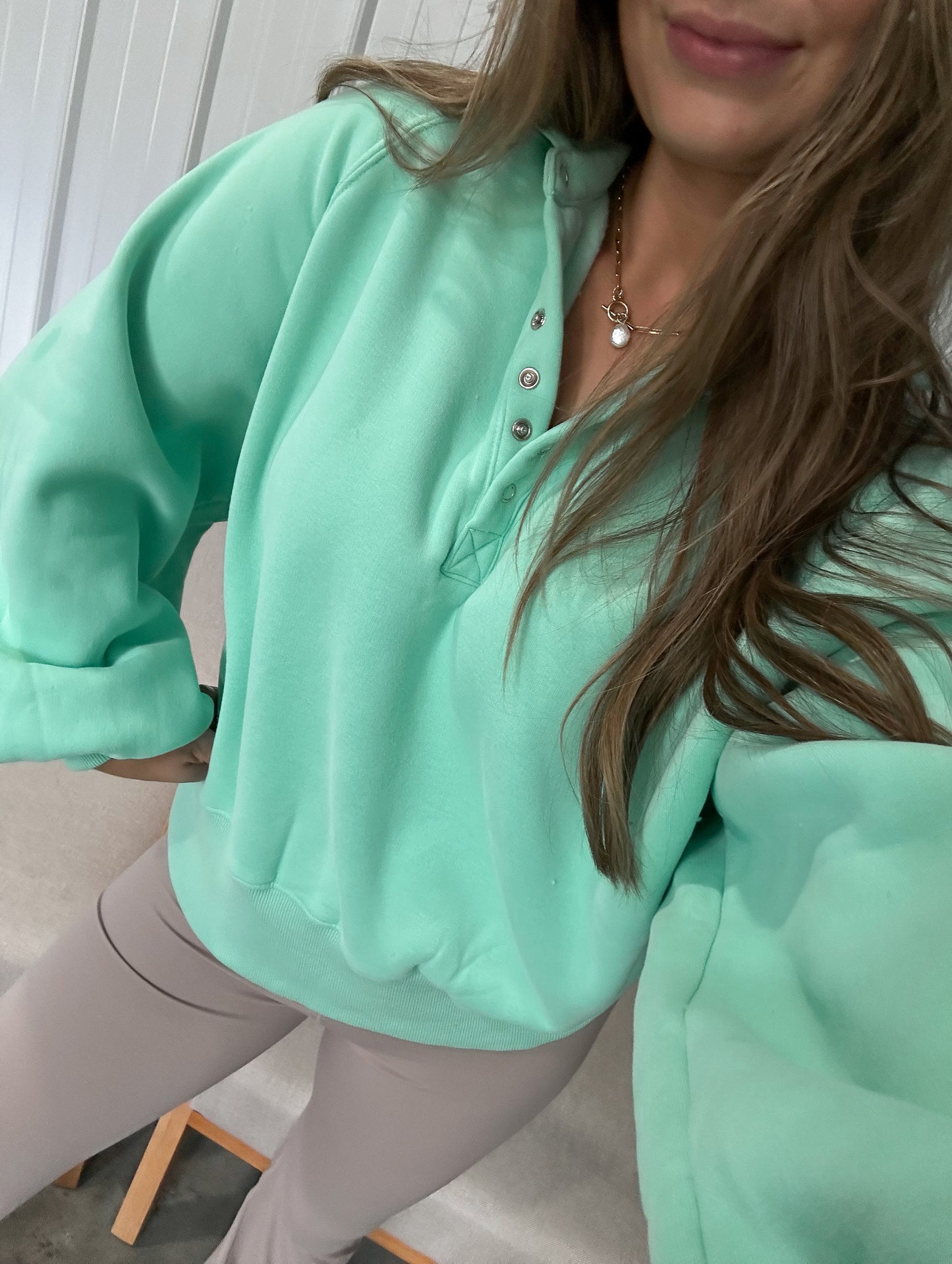 Luxe Piper Pullover - Seafoam