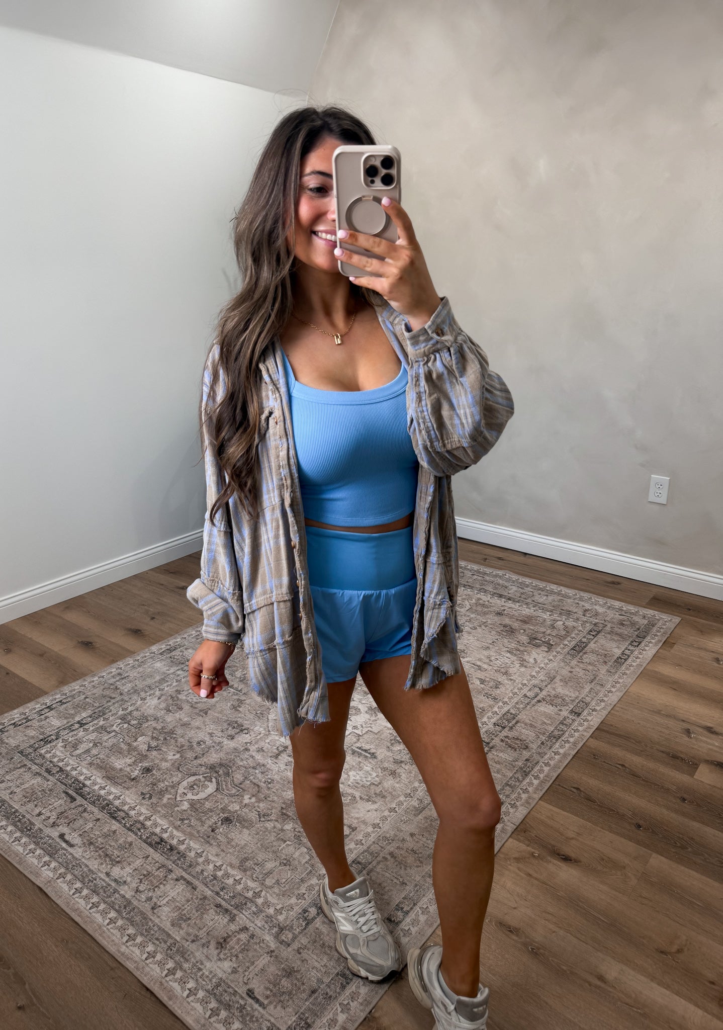 Wavelyn Washed Flannel- Sage Grey/Peri Blue