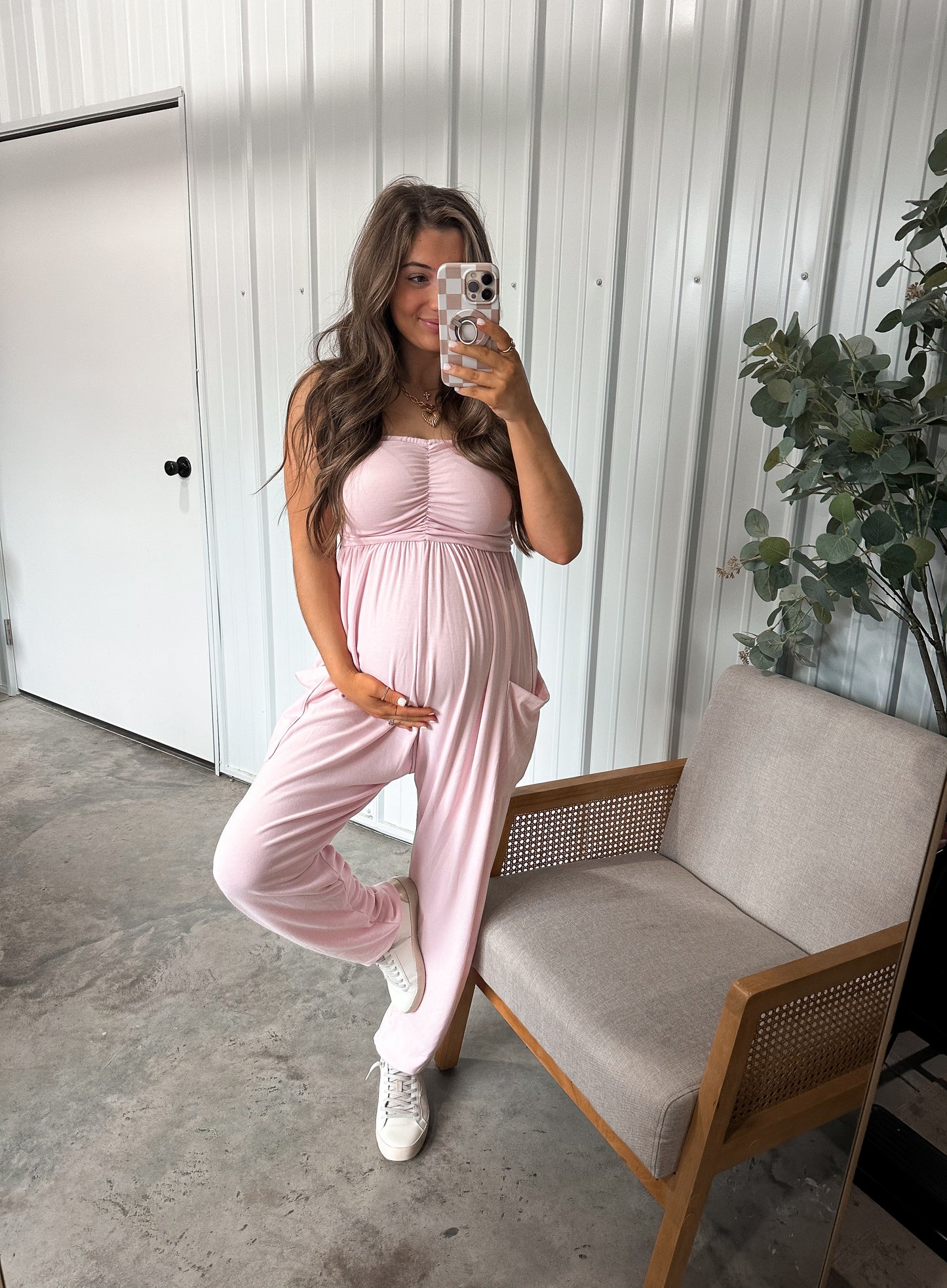 Kyley Jogger Jumpsuit - baby pink