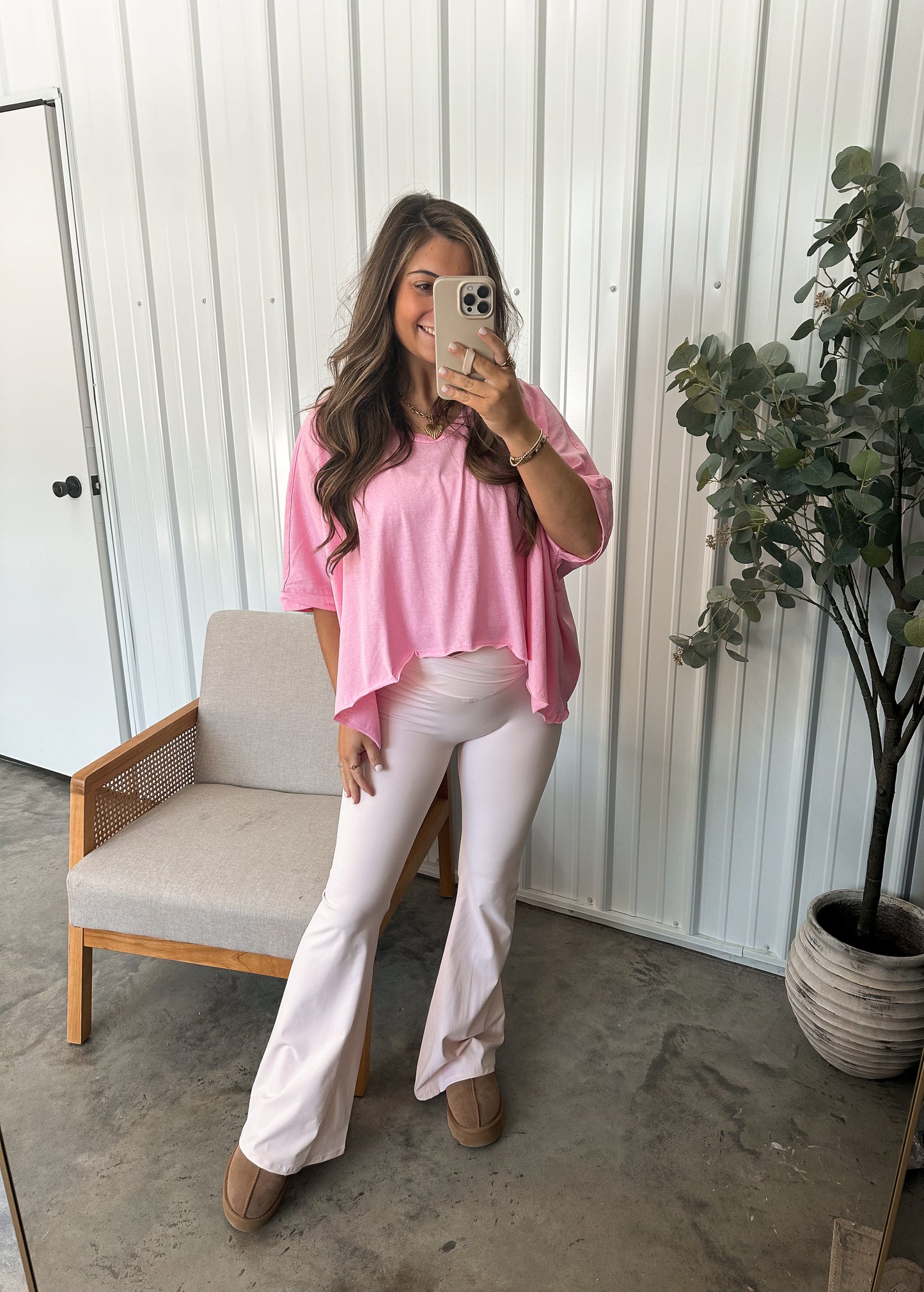 Lightweight Dolman Tee- Strawberry