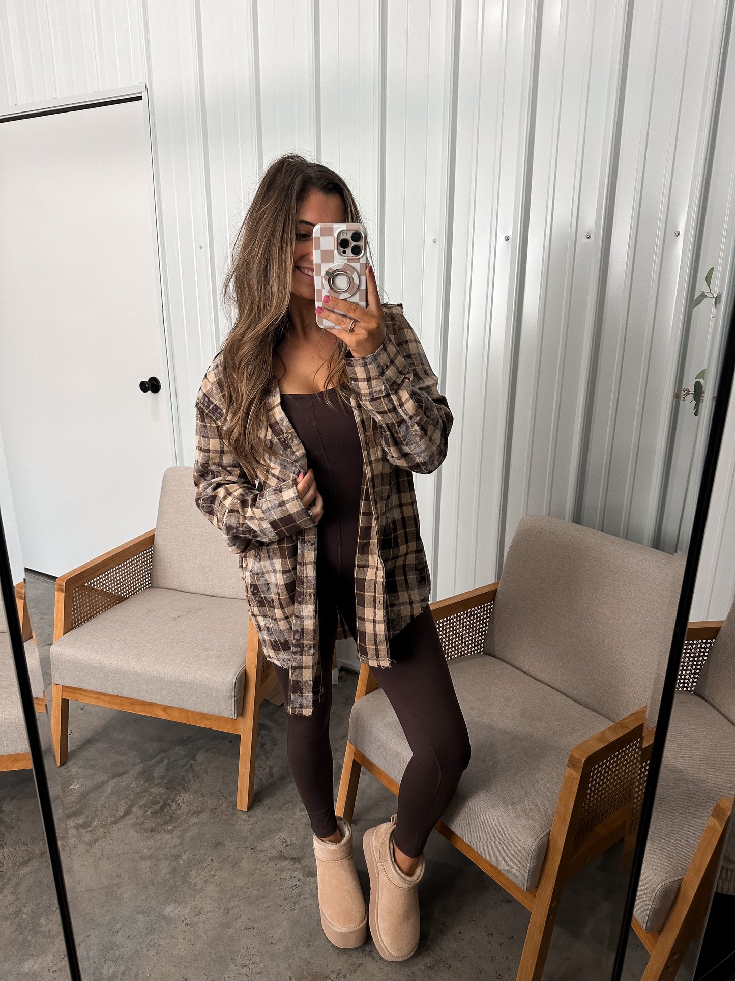 Aligned Skinny Leg Jumpsuit - Chocolate *RESTOCK*