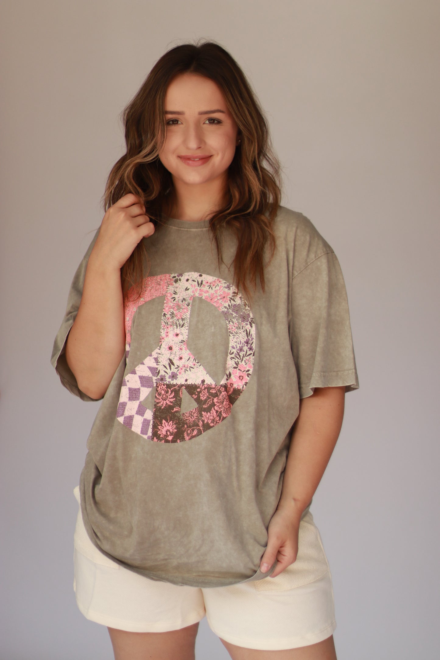 Mocha Peace Sign Tee