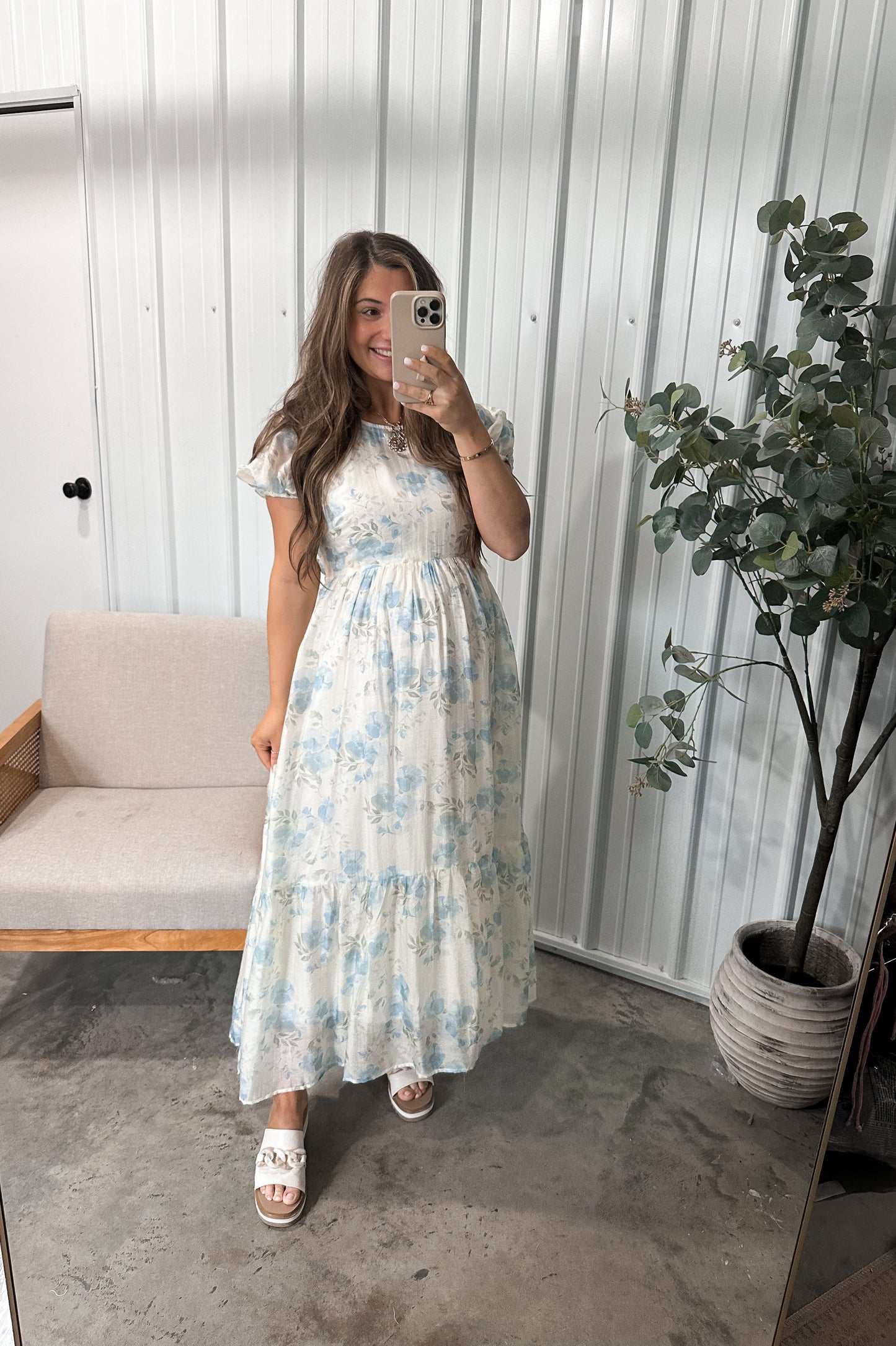Frenchie Floral Maxi Dress - Blue Floral