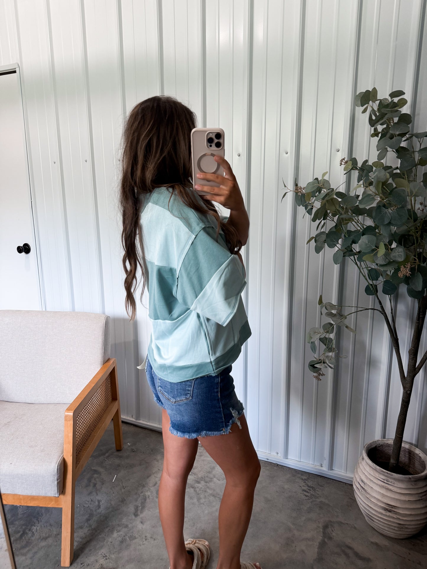 Jayden Colorblock Pullover- Teal