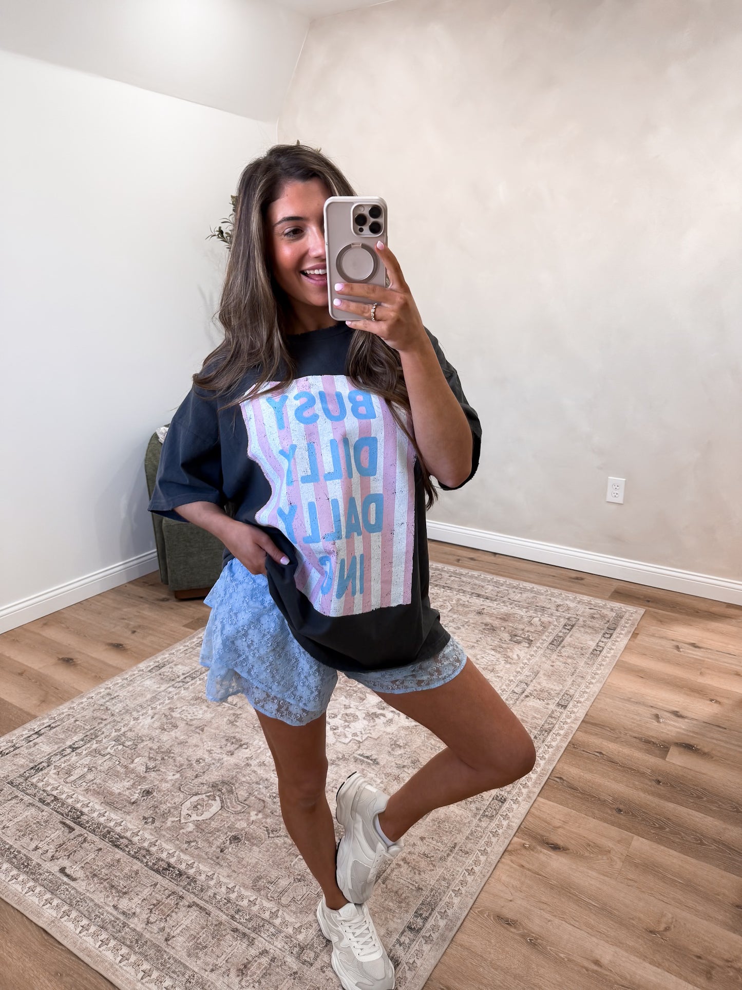 Busy Dilly Dallying Graphic Tee - black *preorder for 3/26*