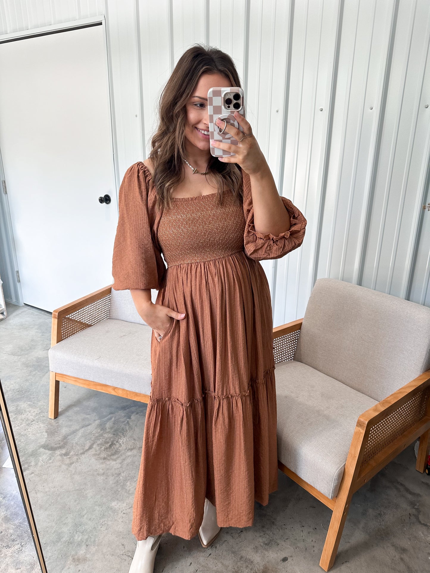 Pumpkin Spice Midi Dress