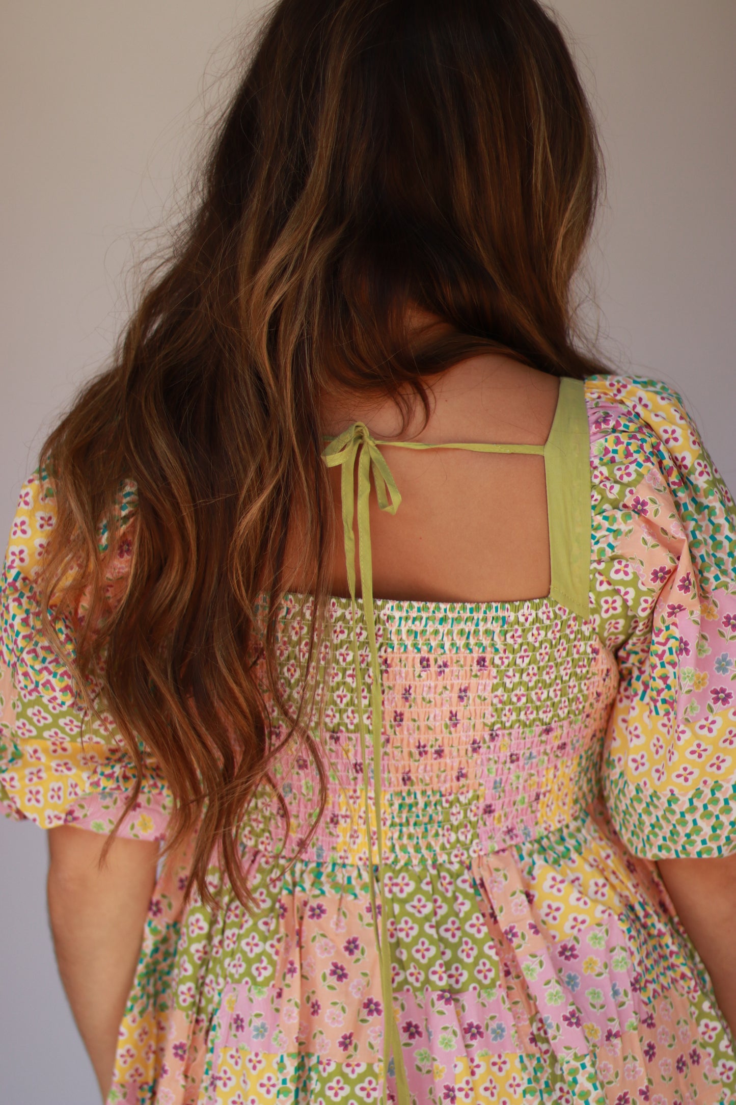 Logan Patchwork Babydoll Dress