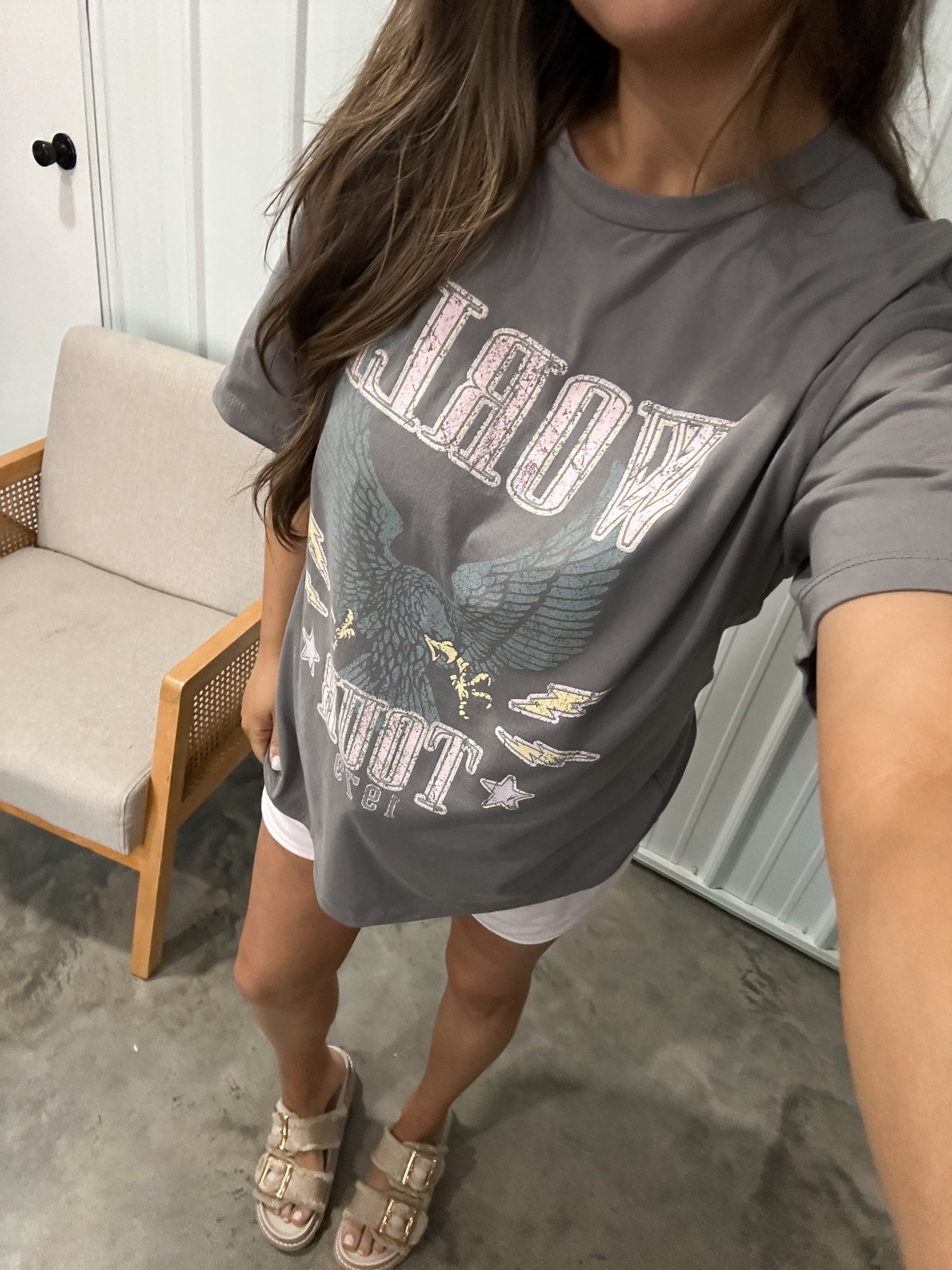 Charcoal vintage eagle tee