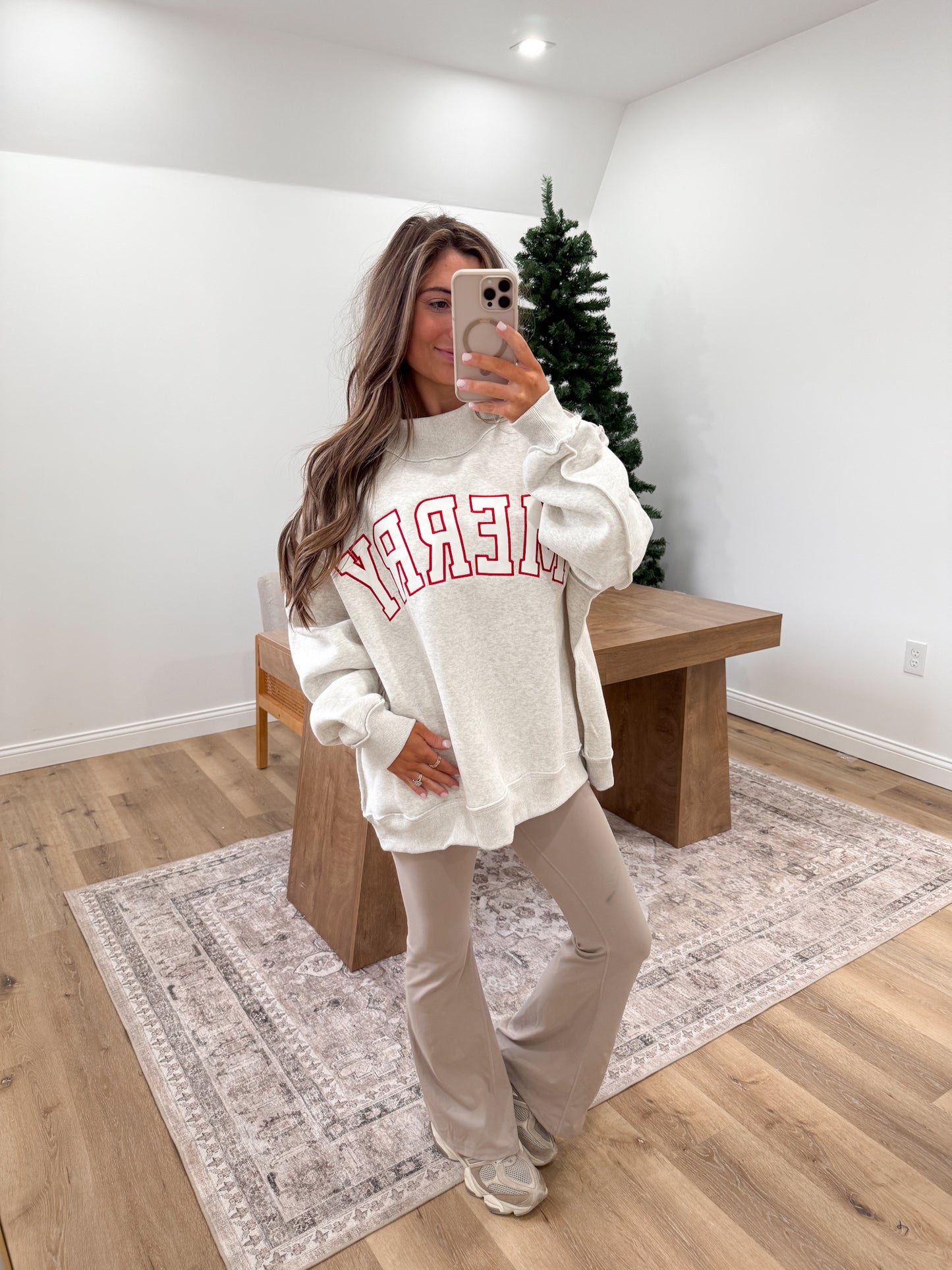 Merry Mockneck Pullover- Grey