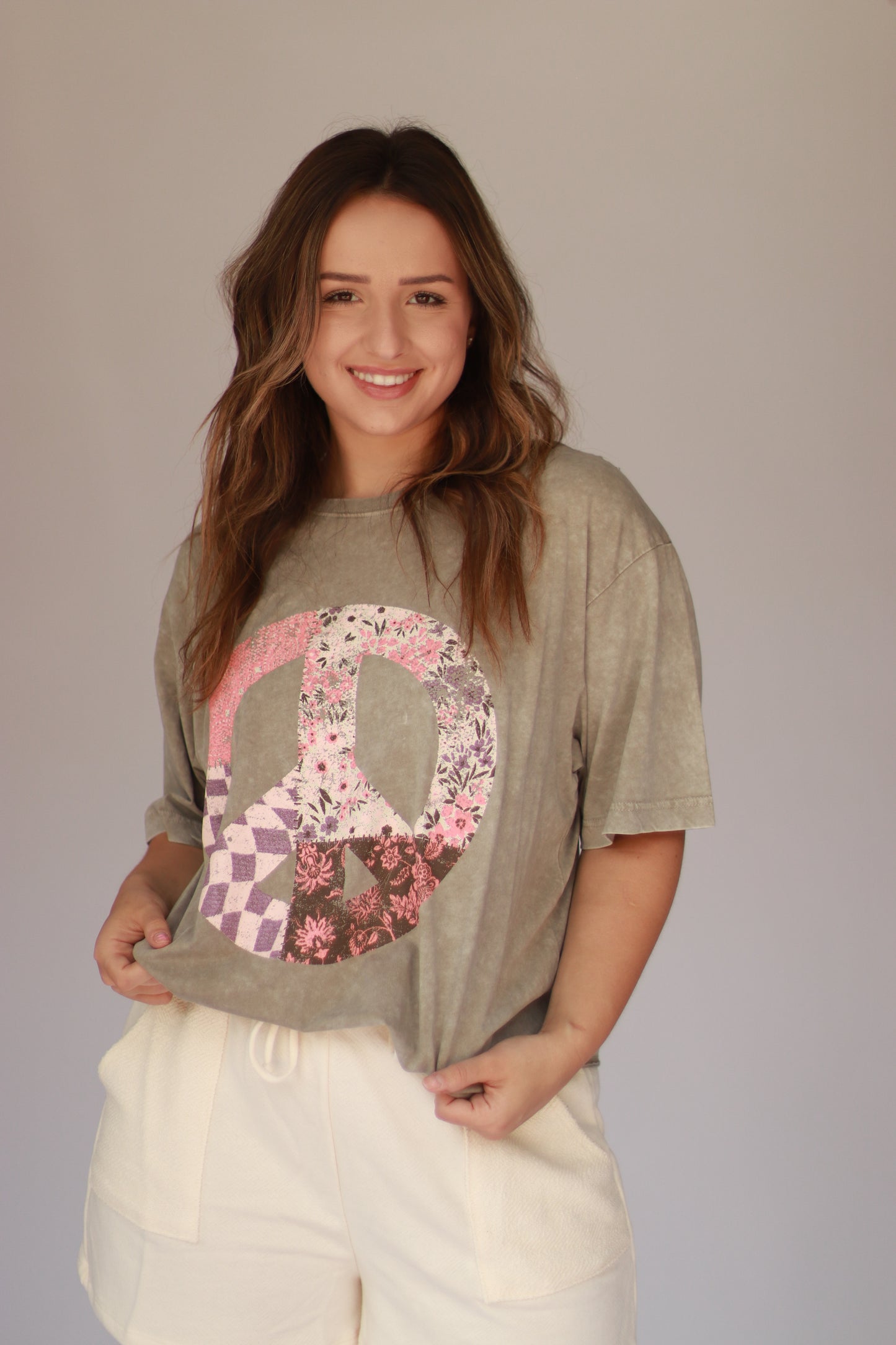 Mocha Peace Sign Tee