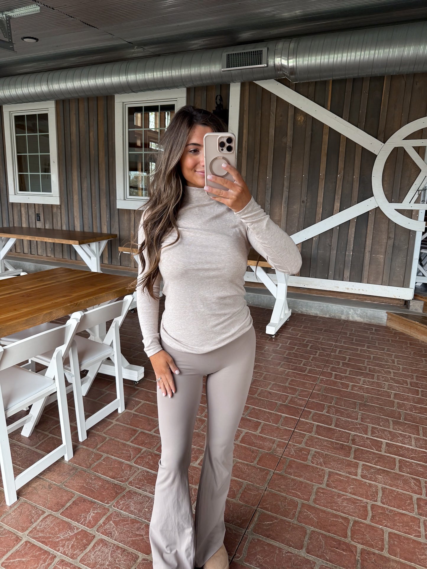 Basic Turtle Neck Top- oatmeal