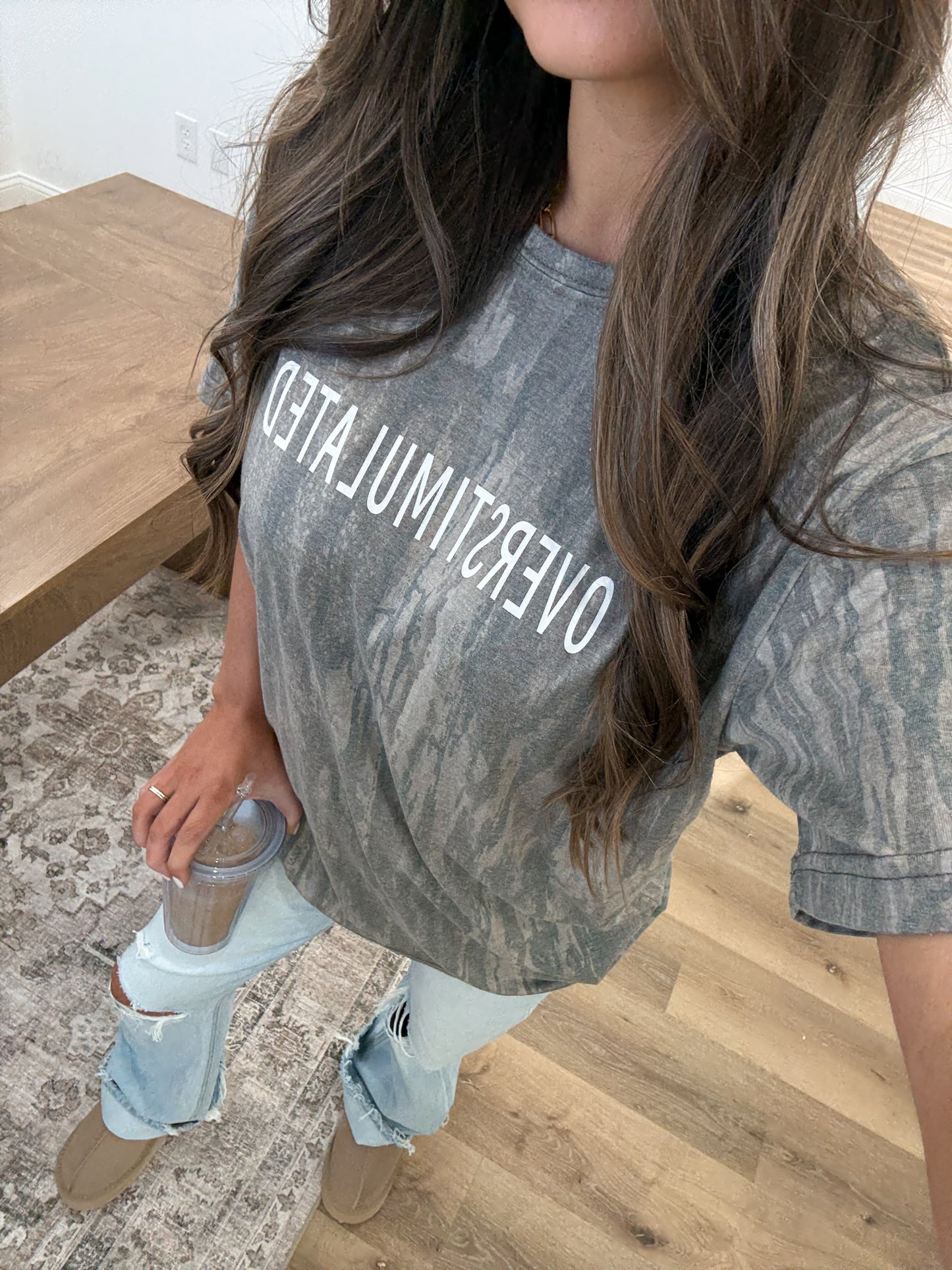 "Overstimulated" Mossy Oak Tee