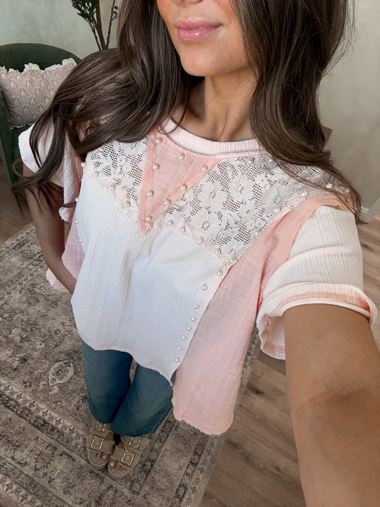 The Magnolia Lace Pearl Blouse
