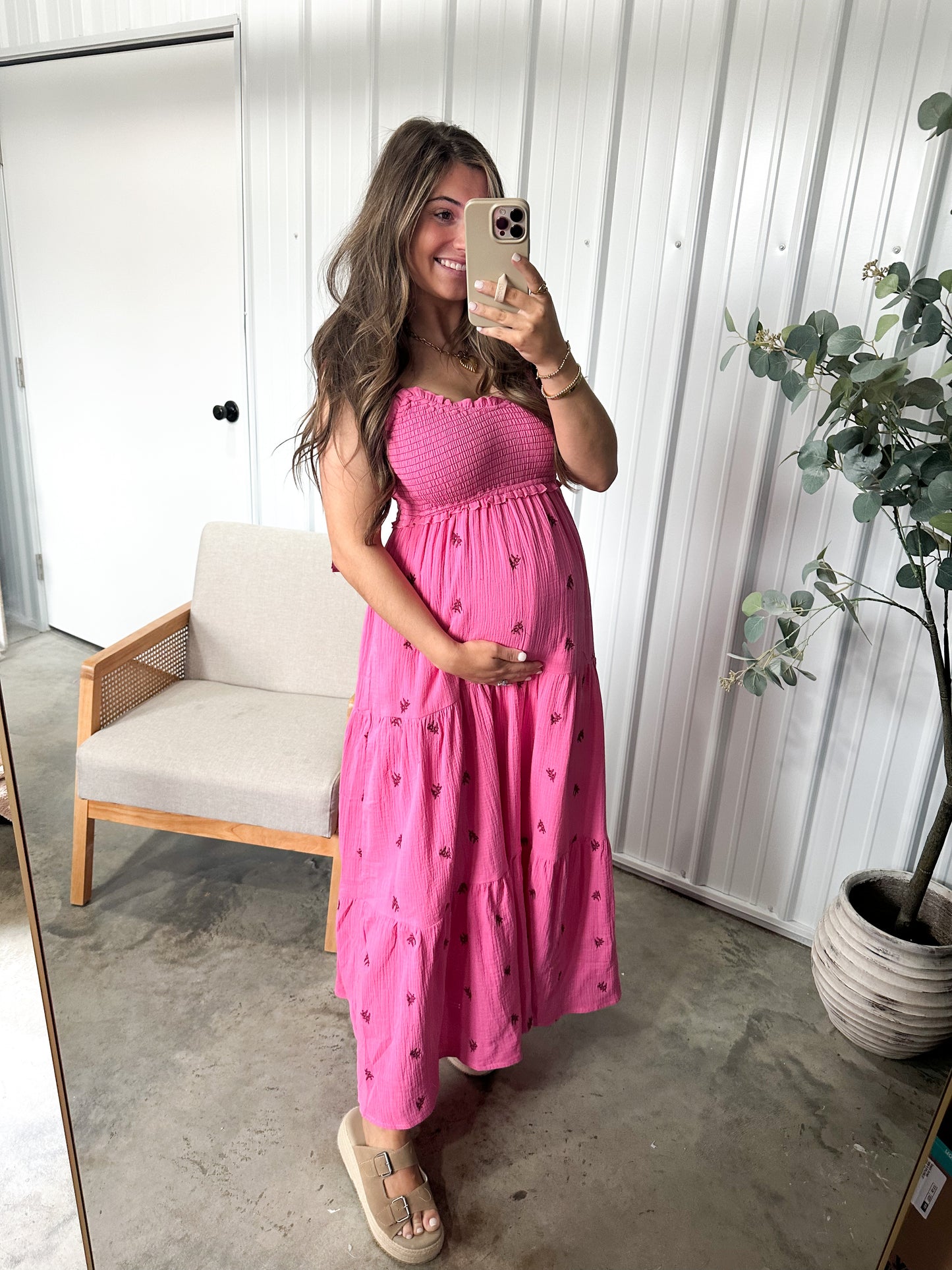 Raspberry Ribbon Tied Maxi Dress *now available for immediate shipment*
