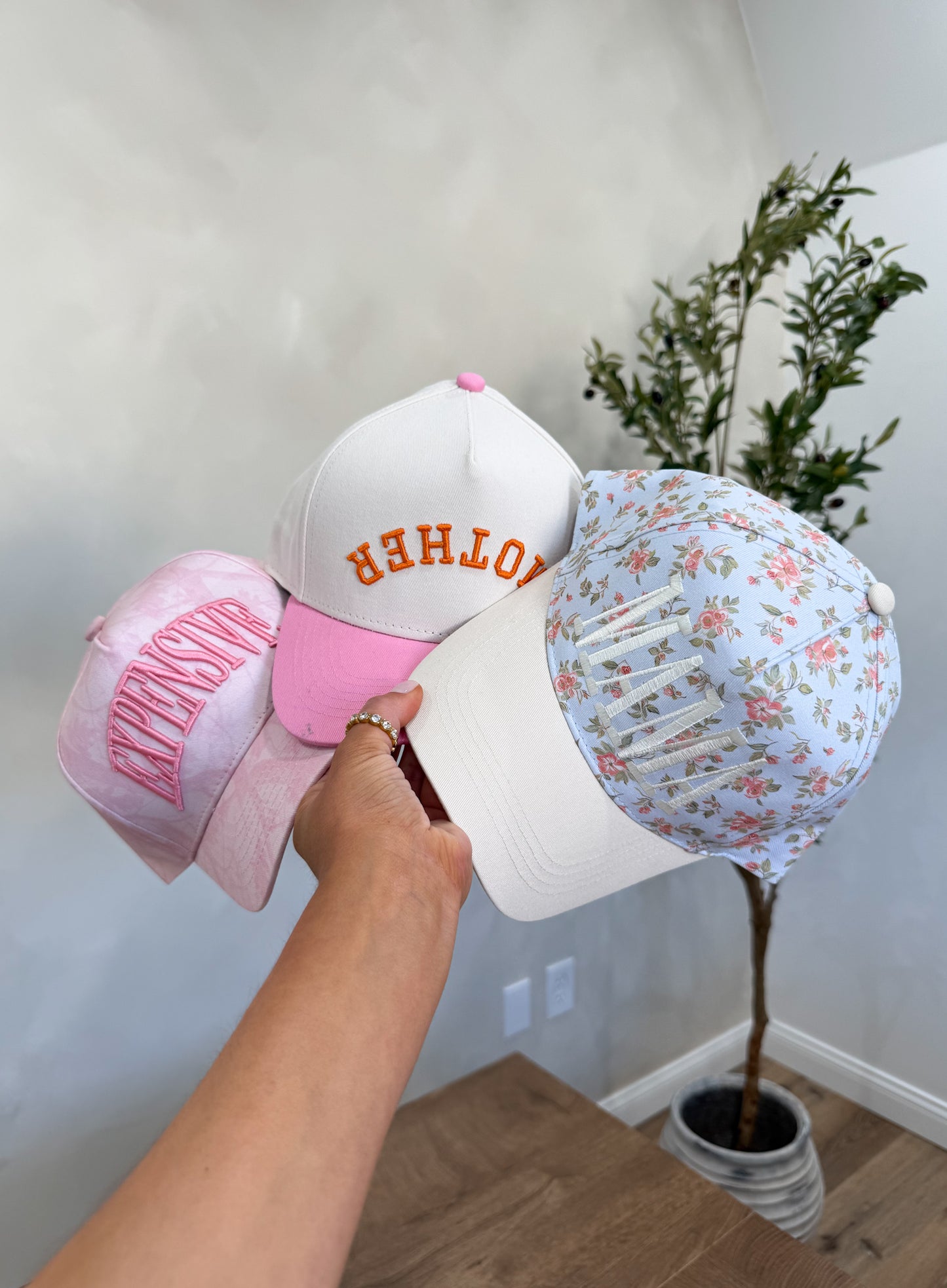 Floral Embroidered "Mama" ballcap