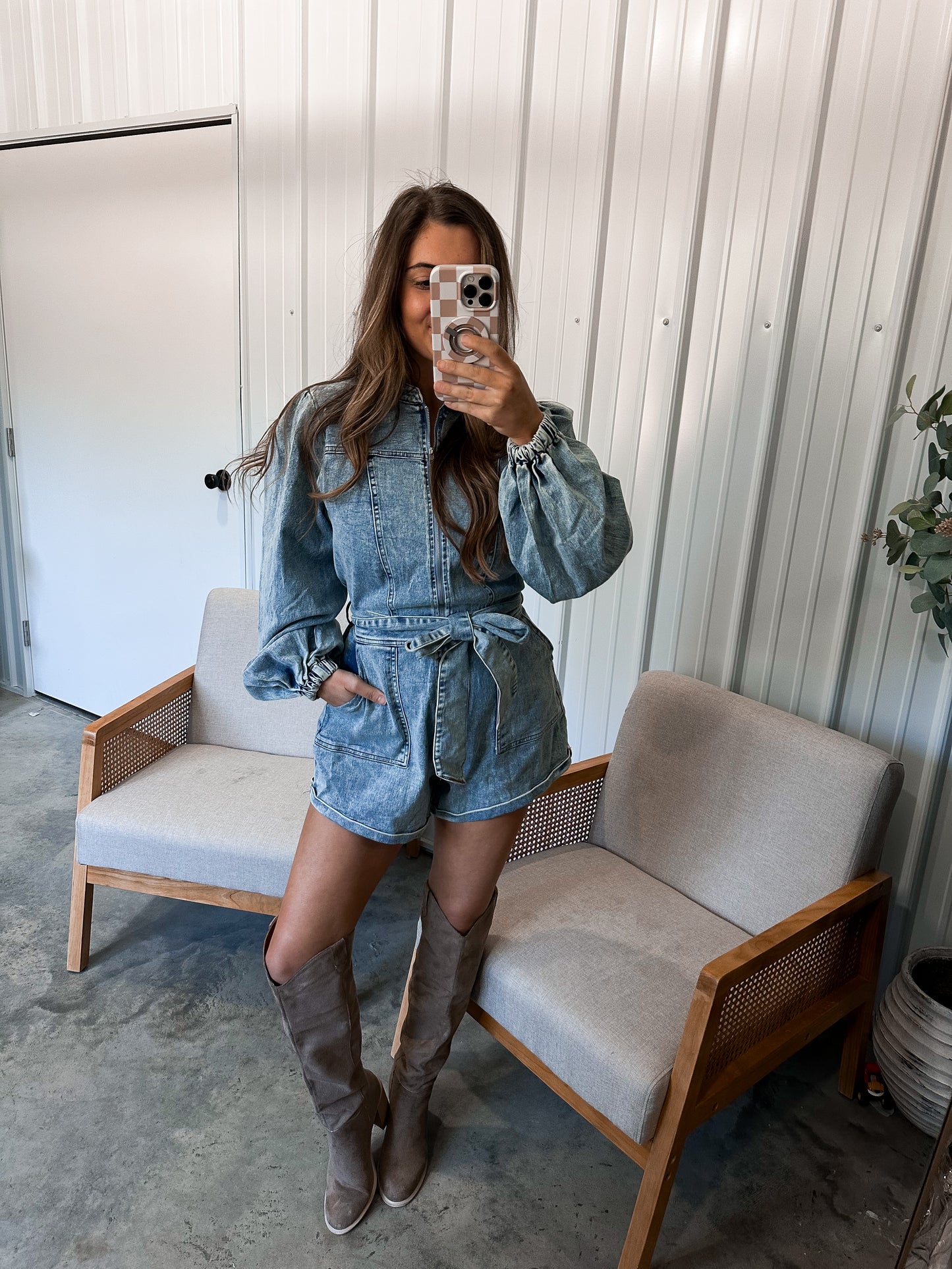 Wavelyn Washed Demin Romper