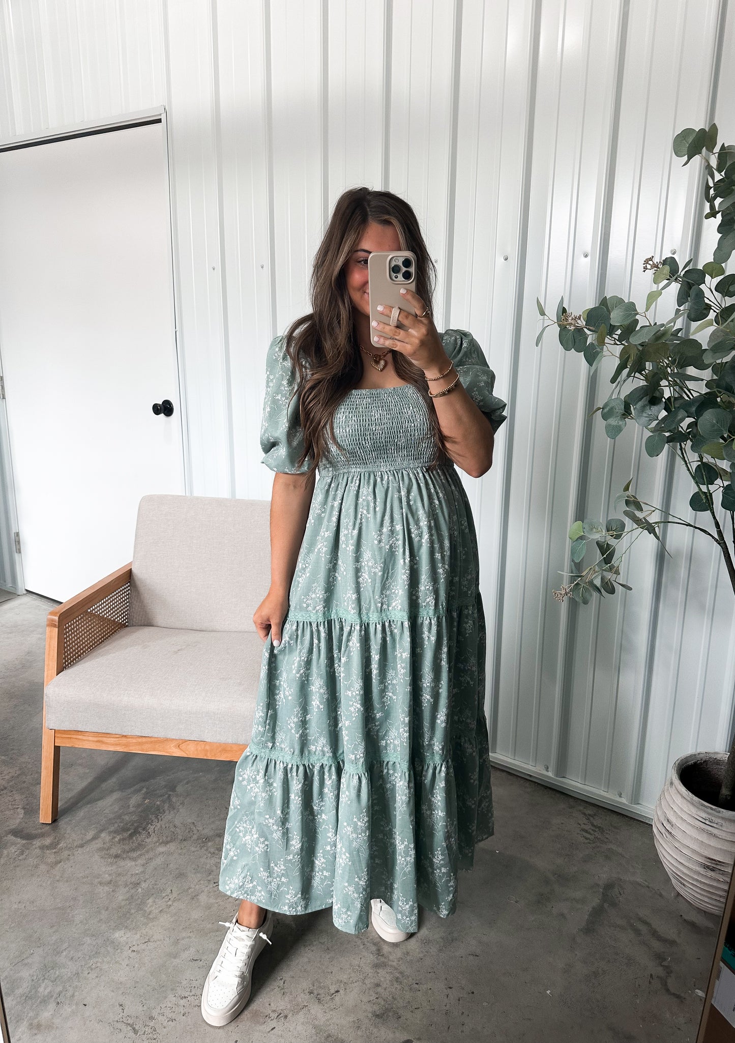 Seaglass Smocked Maxi Dress