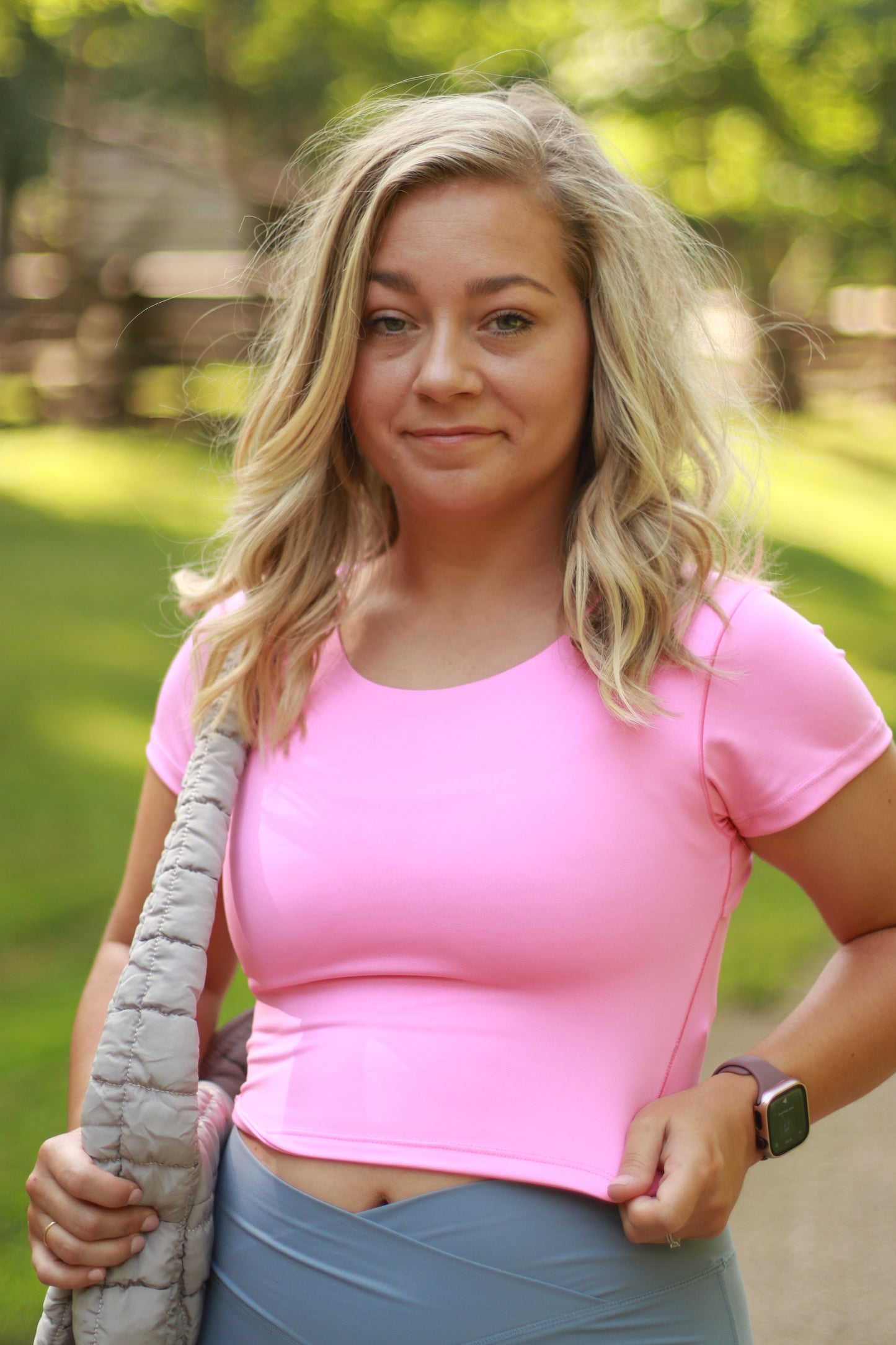 Align open back tee- pink
