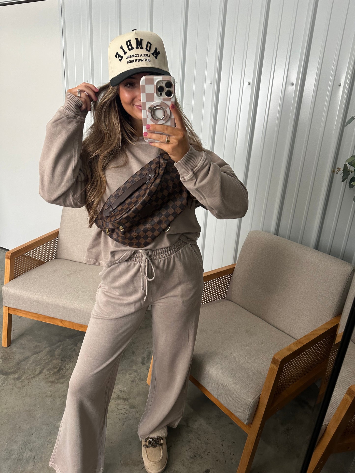 Checkered Bum Bag- Chocolate *relaunch*