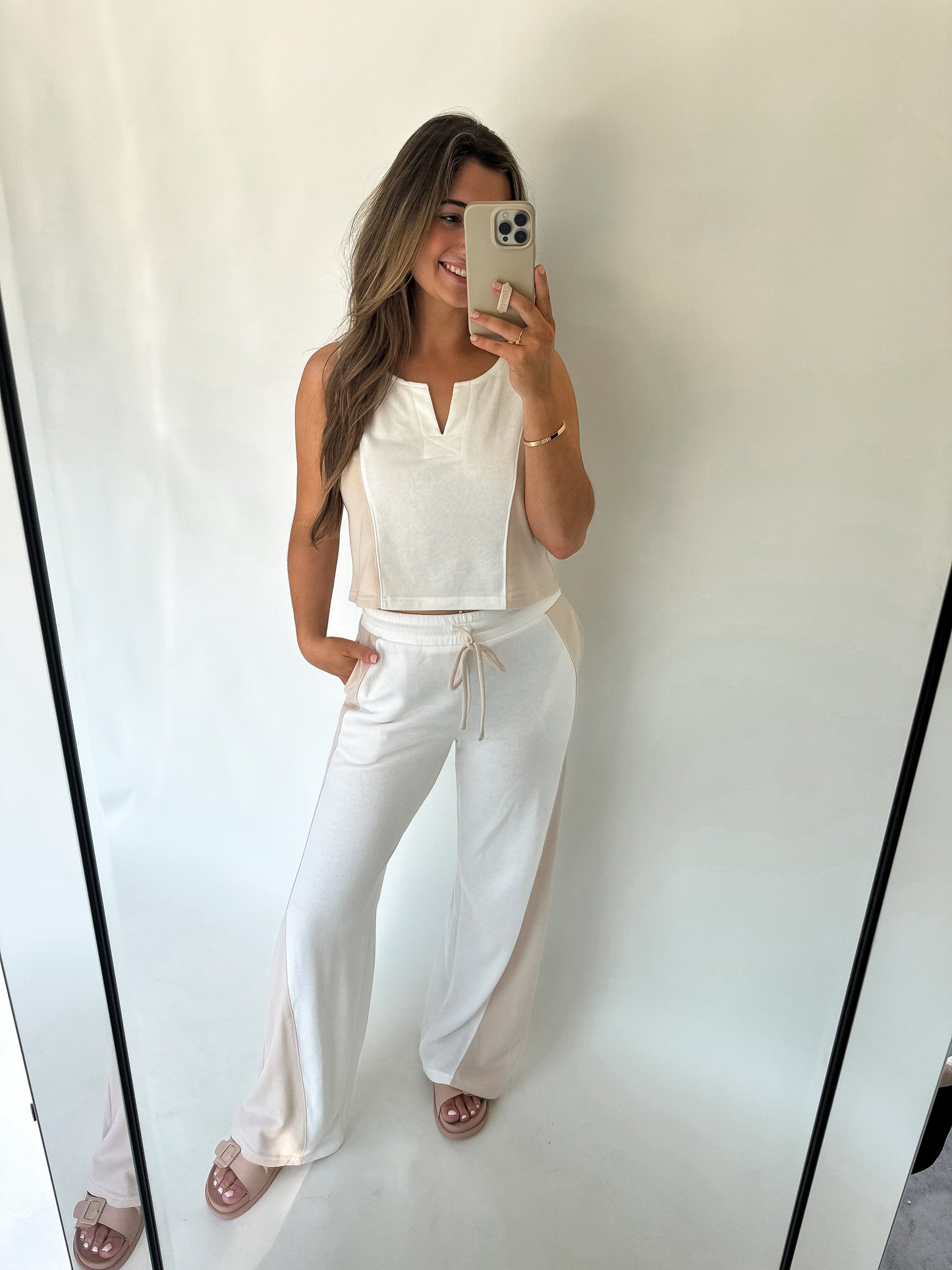 Cotton Terry Contrast Neutral Set