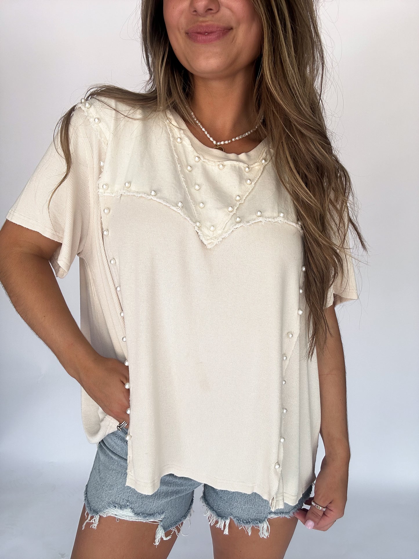Adriel Pearl Top - cream