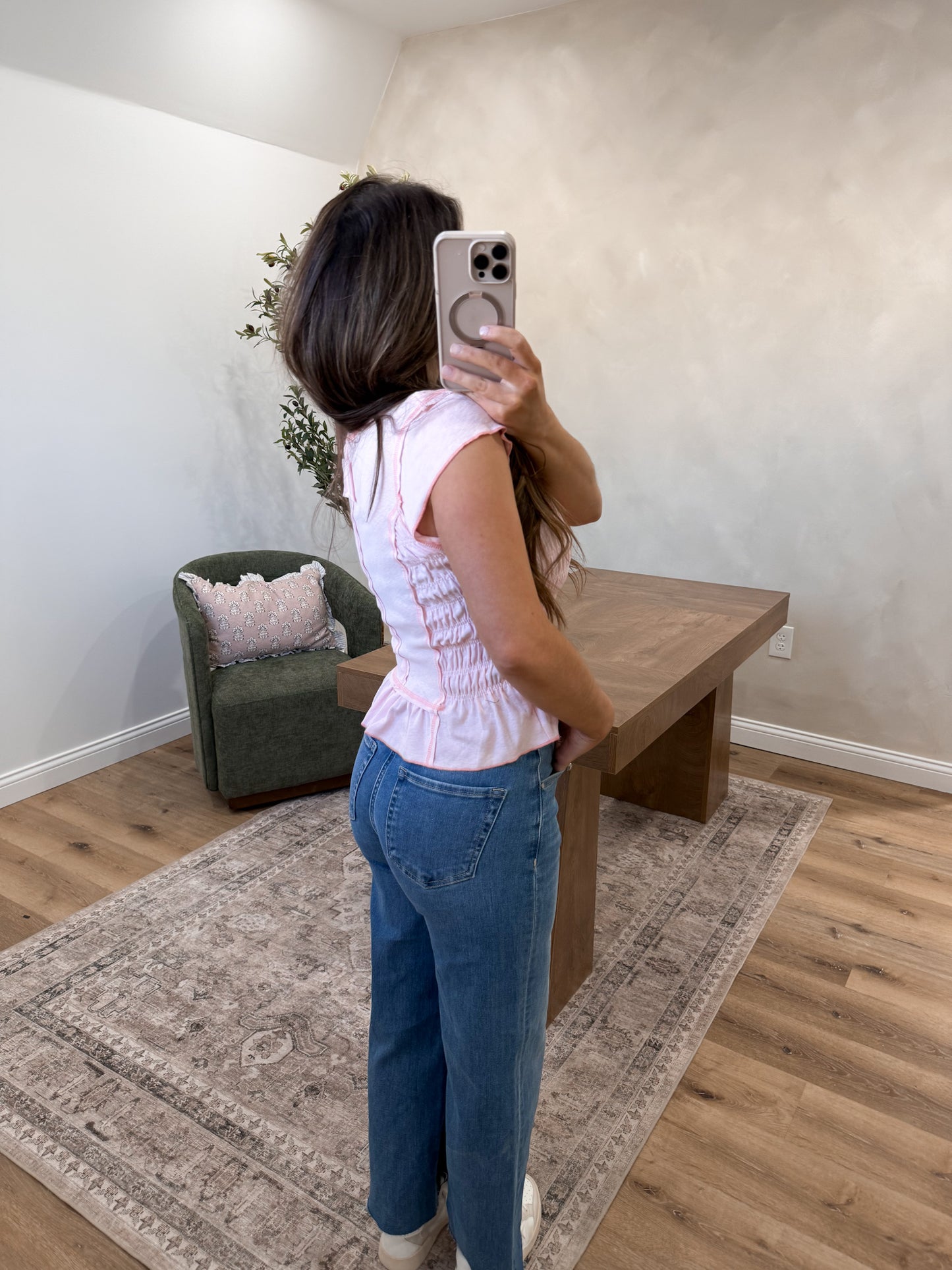 Sweet Embrace Smocked Top - baby pink
