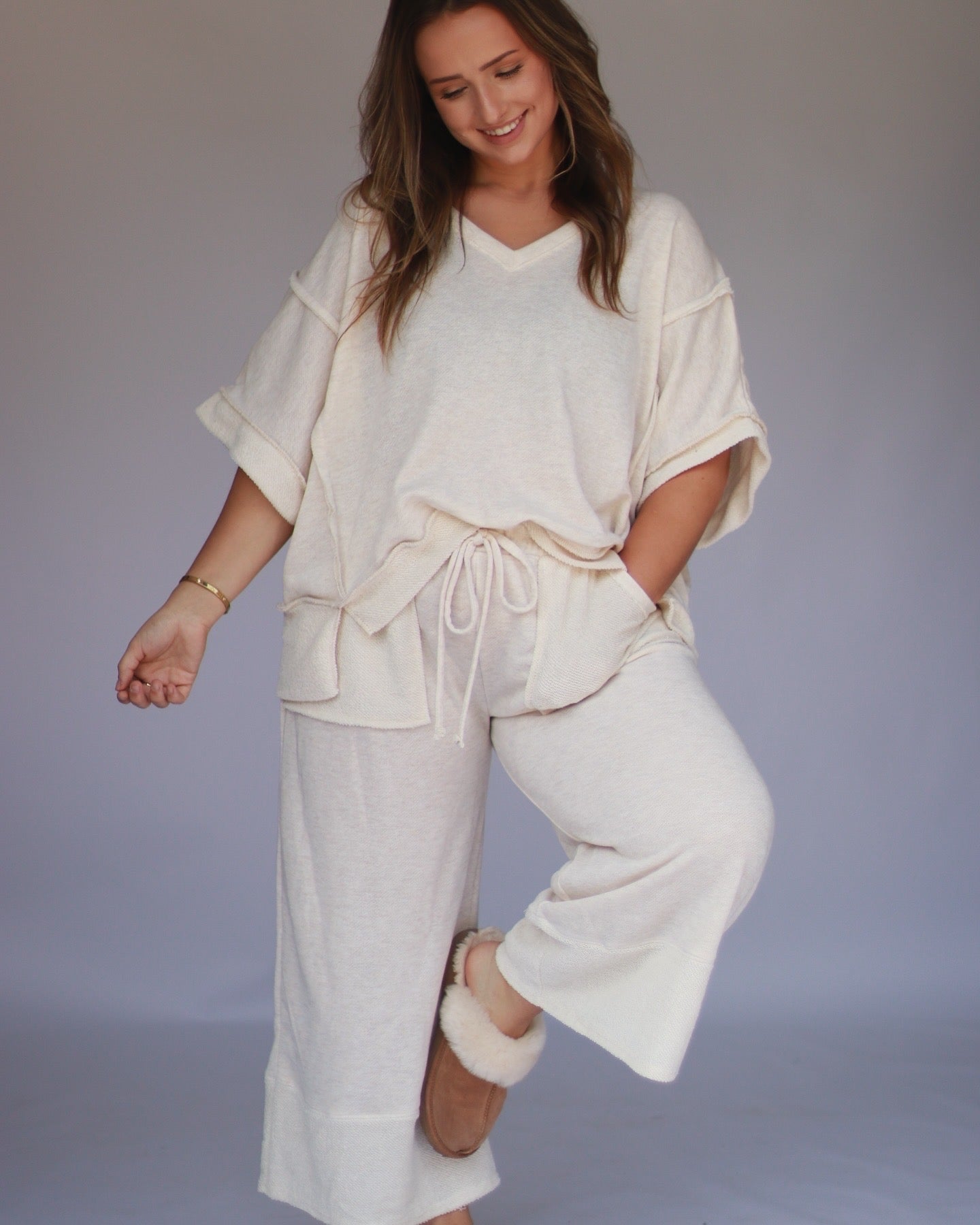 Georgia Pant Set - Oatmeal