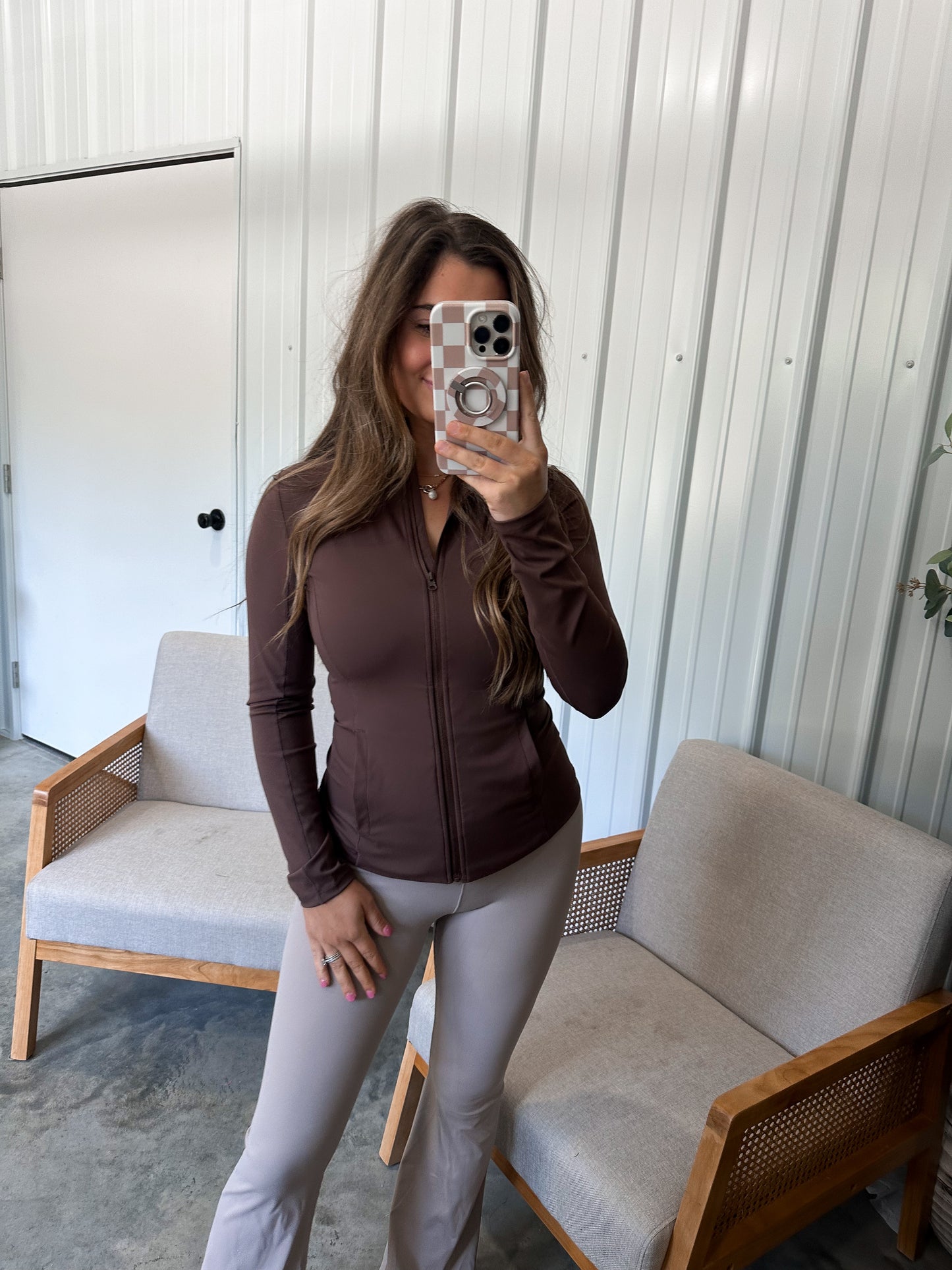 Butterlux Zip up Jacket - Mocha