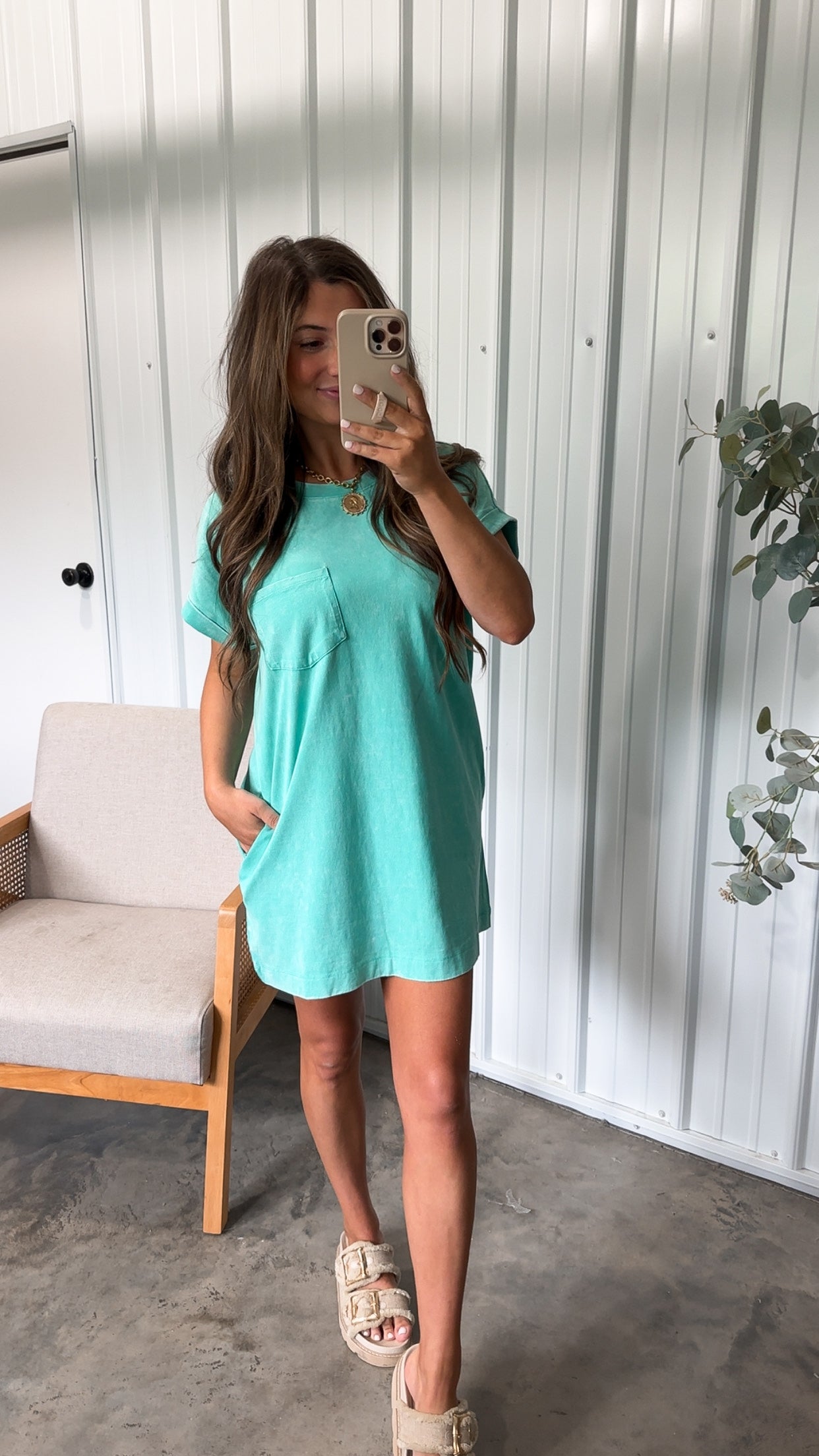 Everyday Tshirt Dress- Mint