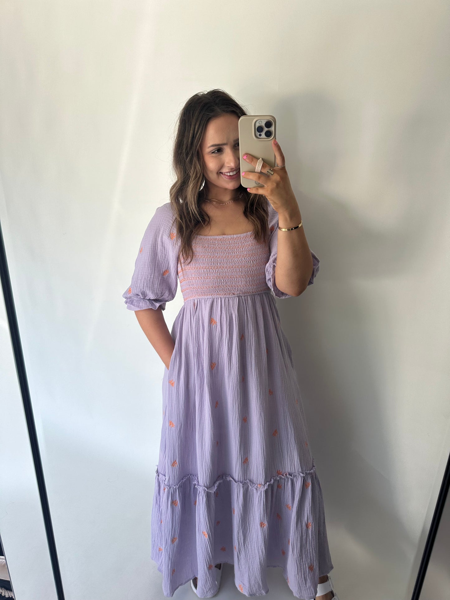 Charleston Gauze Maxi Dress- Lavender
