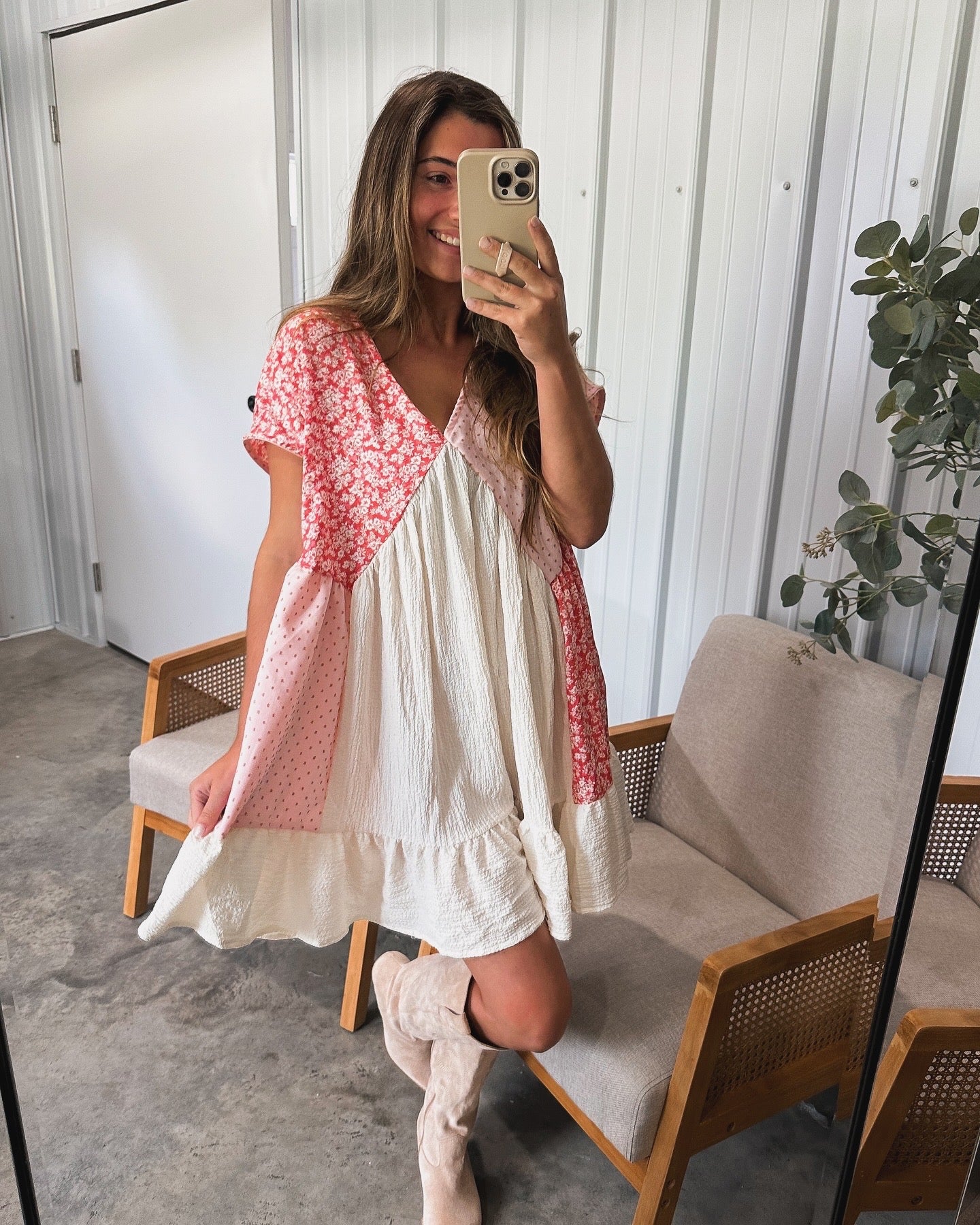 Ralee Patch Work Babydoll Dress **LIGHTLY LOVED**