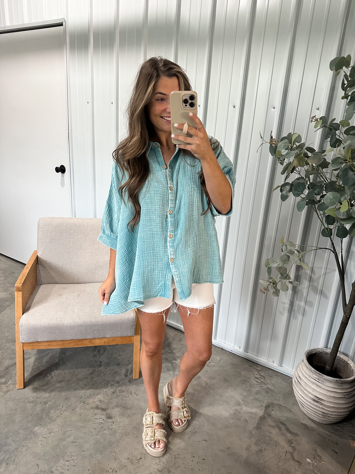 Beachy Gauze Button Up - 2 colors